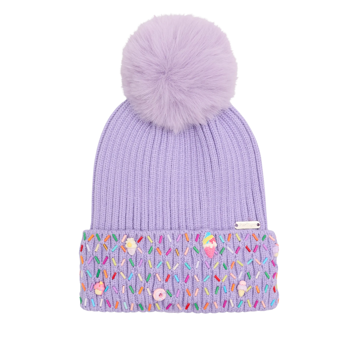 Bari Lynn Happy Sprinkles Winter Hat Distressed/seasonal accessories Bari Lynn Lavender One Size Fits Most (Y/7-Y/14)