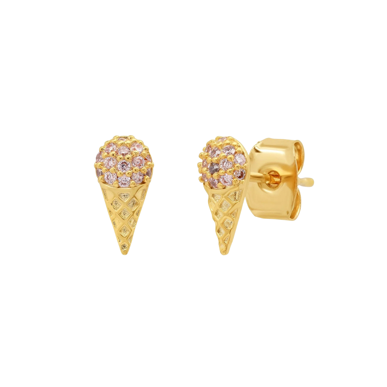 TAI CZ Ice Cream Cone Studs Jewelry - Trend TAI Gold