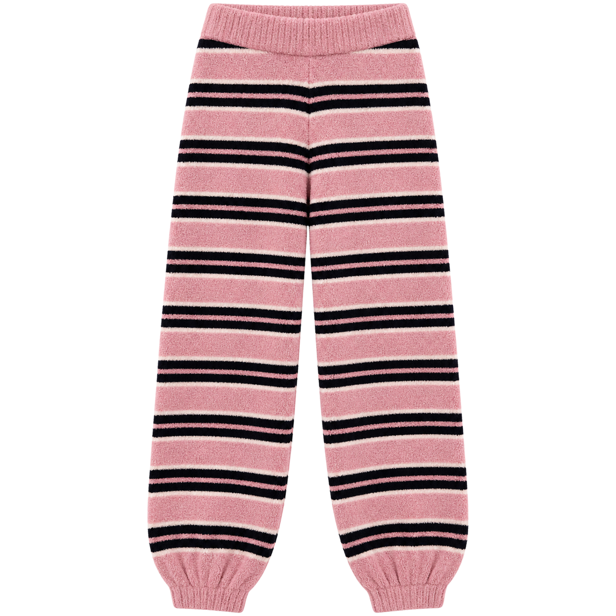 Katie J NYC Girls Parker Joggers Cozy Mauve Stripe Girls Casual Bottoms Katie J NYC Striped Y/S (7/8)