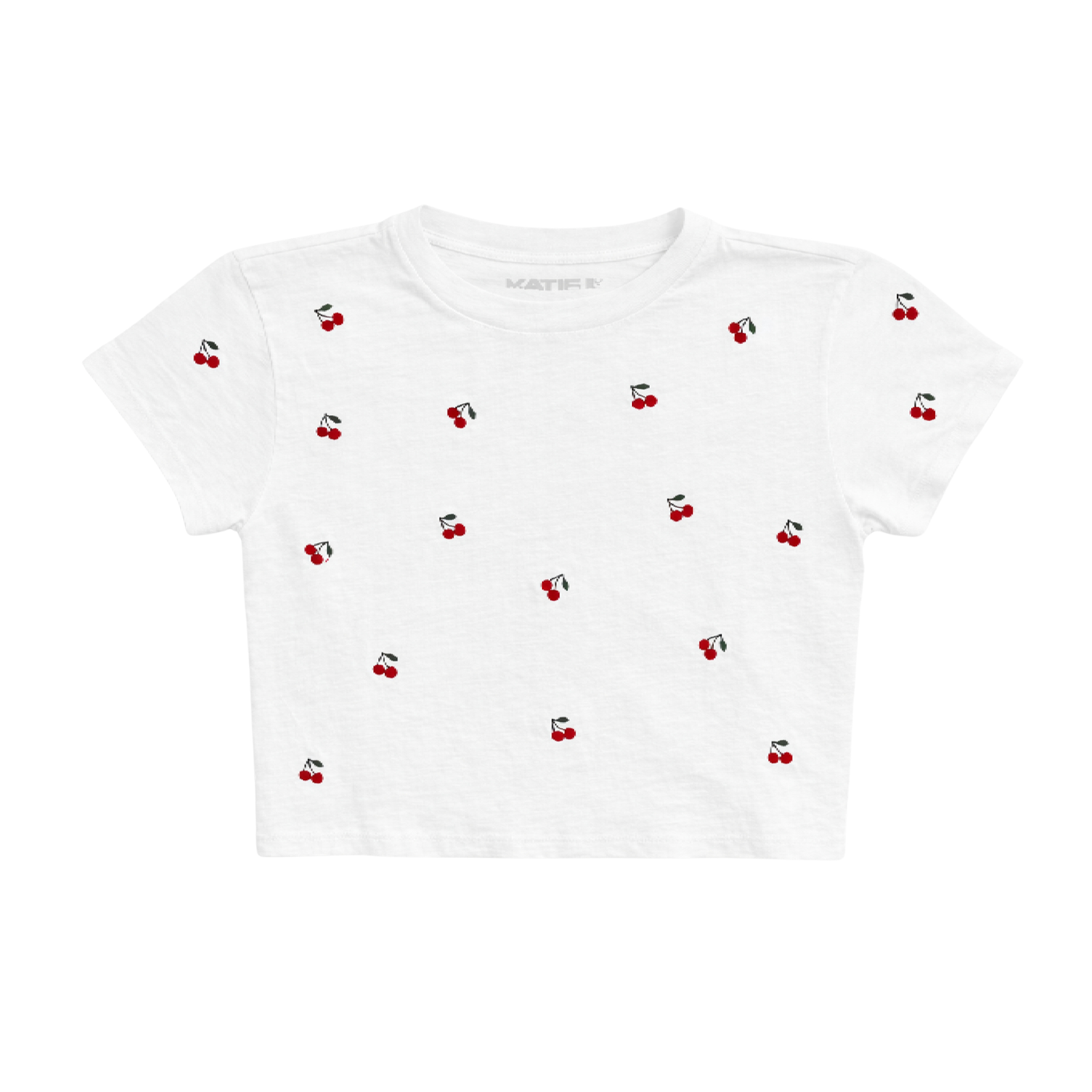 Katie J NYC Girls Mini Cherries Fearless Tee Girls Casual Tops Katie J NYC White Y/S (7/8)
