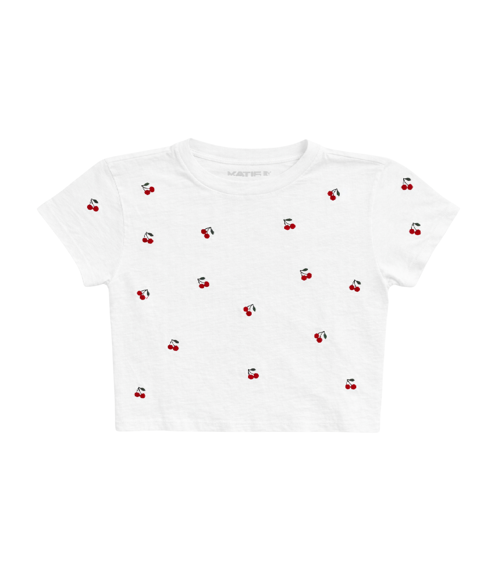 Katie J NYC Girls Mini Cherries Fearless Tee Girls Casual Tops Katie J NYC White Y/S (7/8)