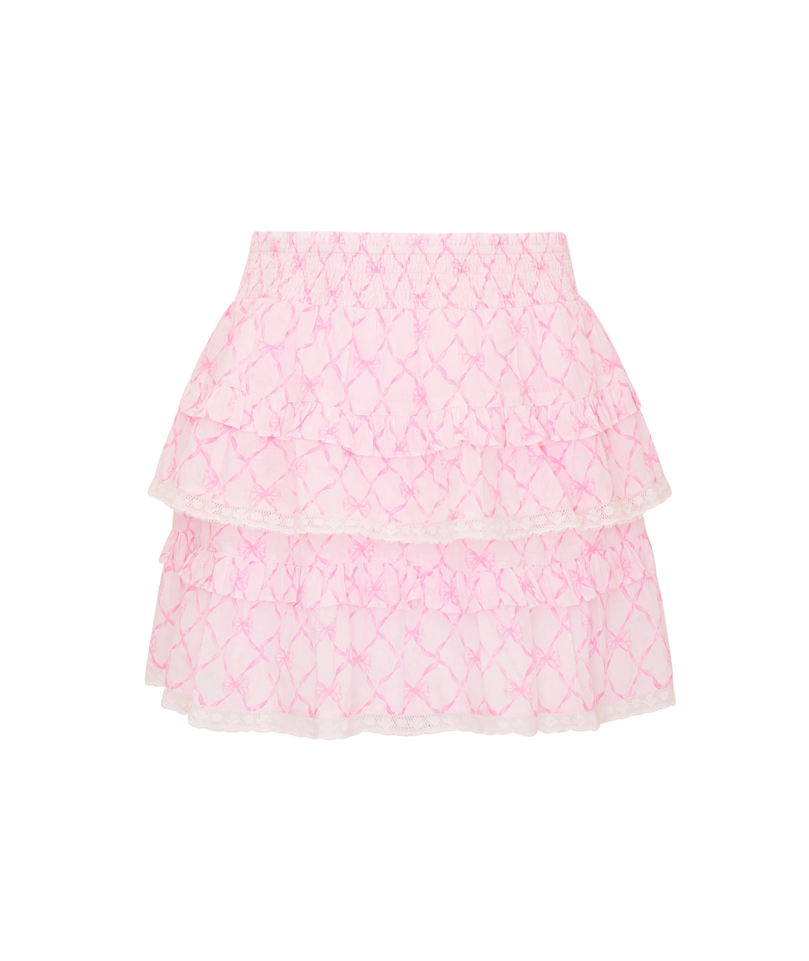 Love Shack Fancy Girls Billie Skirt Pink Peppermint Girls Casual Bottoms Love Shack Fancy