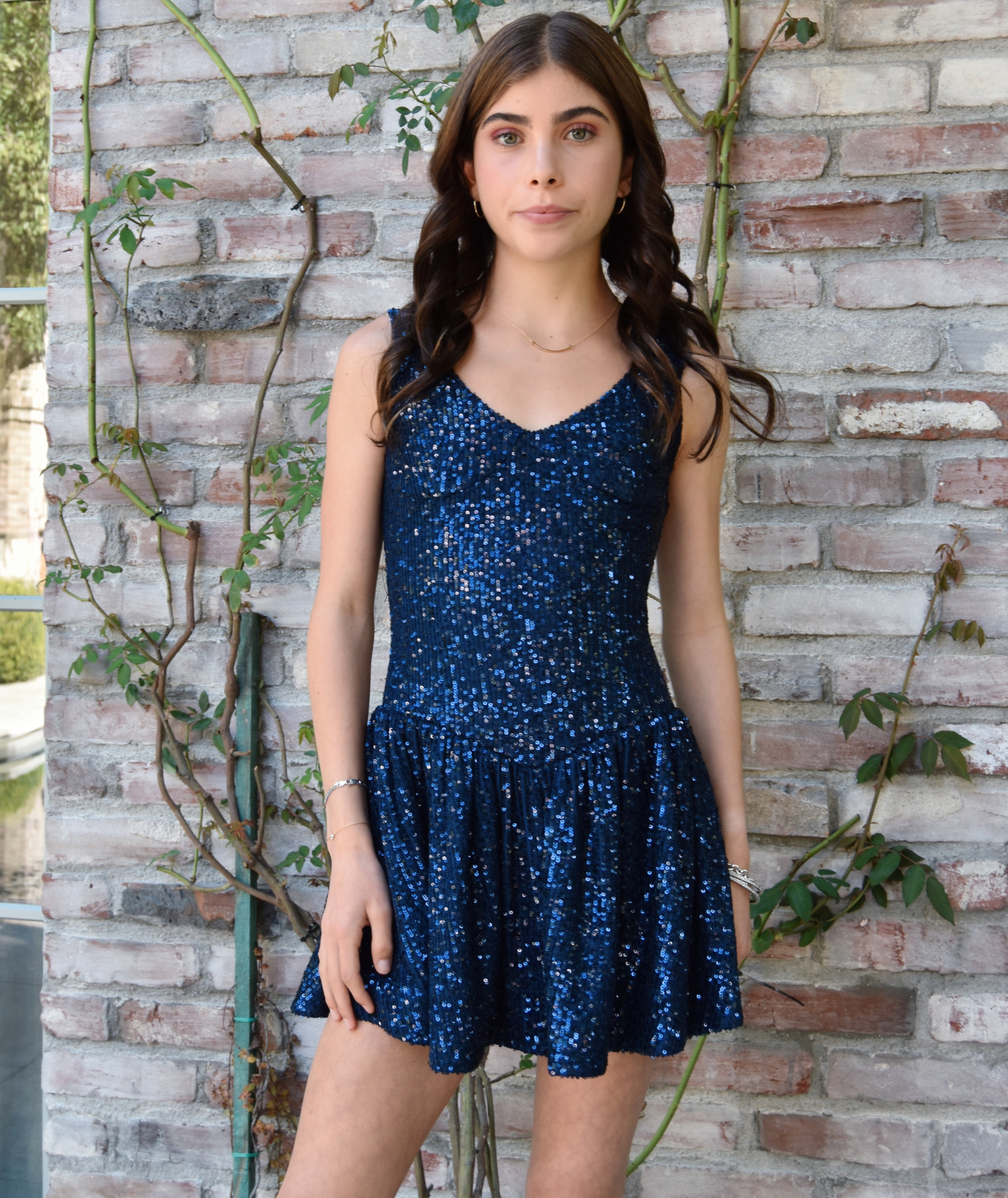 Katie J NYC Girls Zena Sequin Dress Girls Special Dresses Katie J NYC Navy Y/S (7/8)