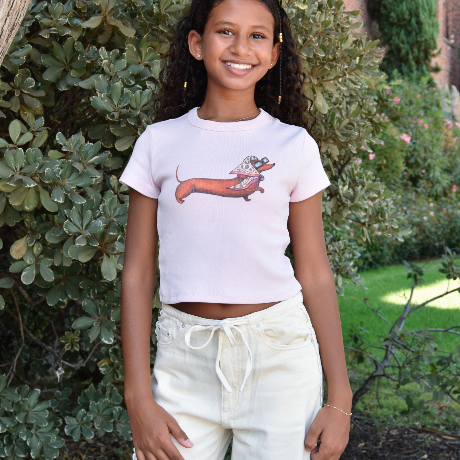 Katie J NYC Girls Fancy Dog Baby Tee