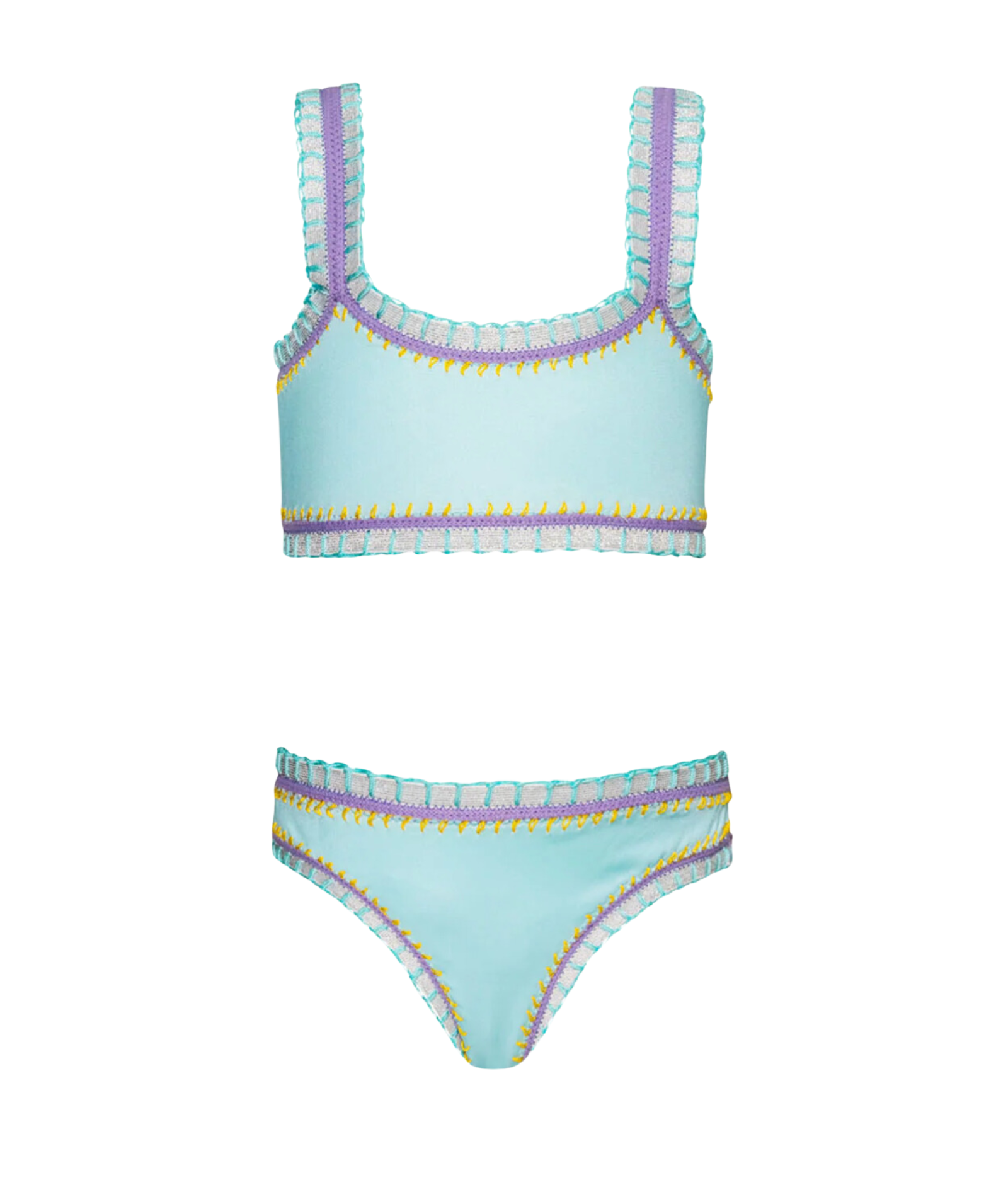 PQ Girls Sporty Rainbow Embroidered Bikini Accessories PQ Girls Light Blue Y/6