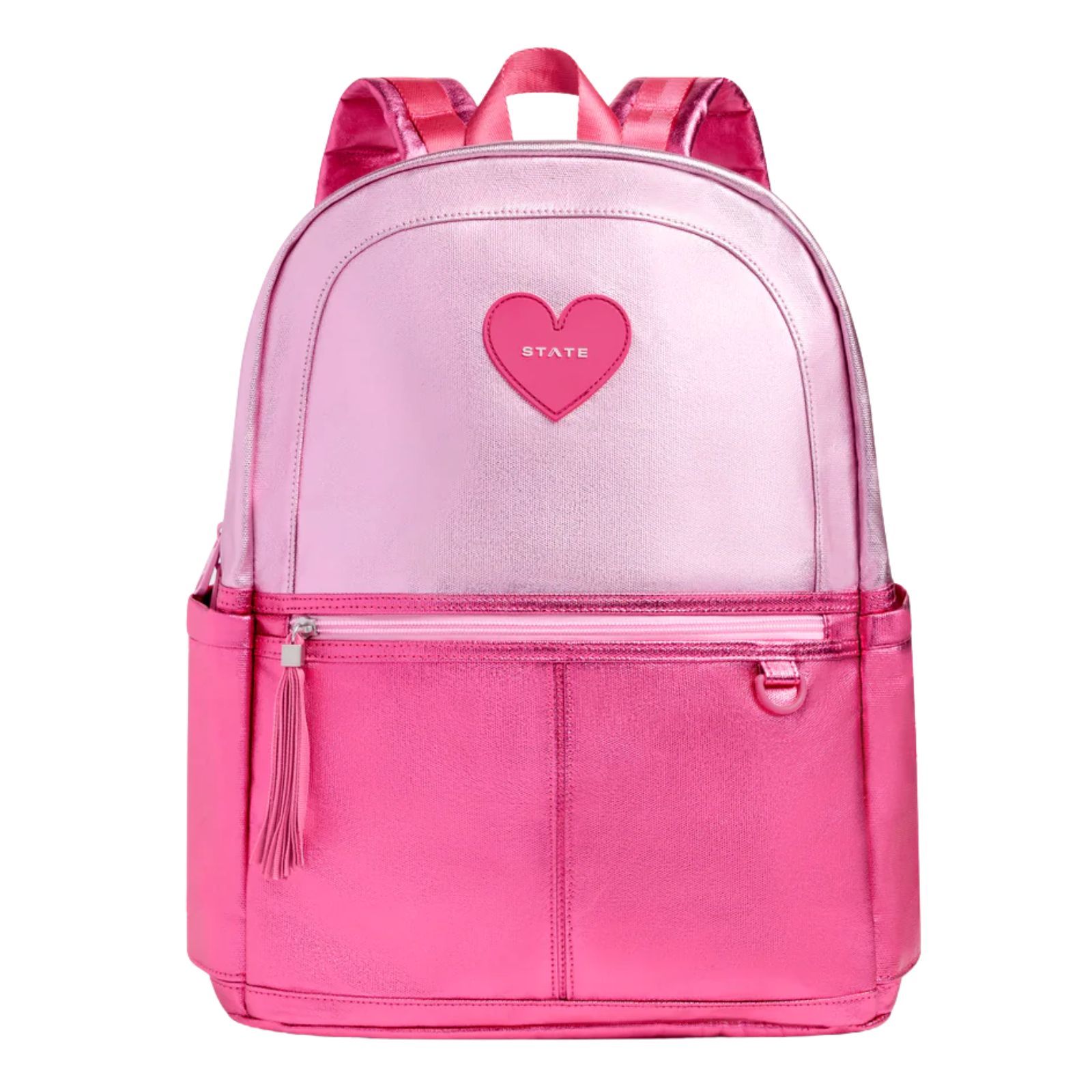State Bags Kane Kids Double Pocket Backpack Pink/Hot Pink Colorblock Accessories State bags Pink
