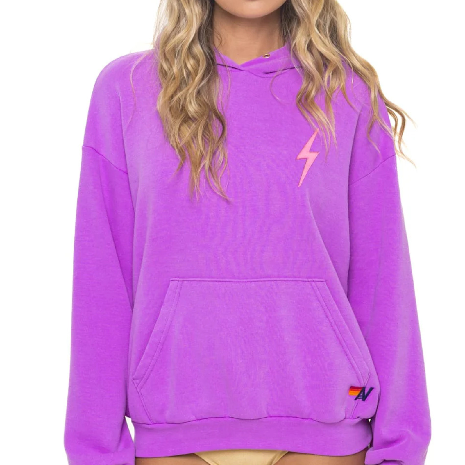 Aviator Nation Women Bolt Stitch Relaxed Pullover Hoodie