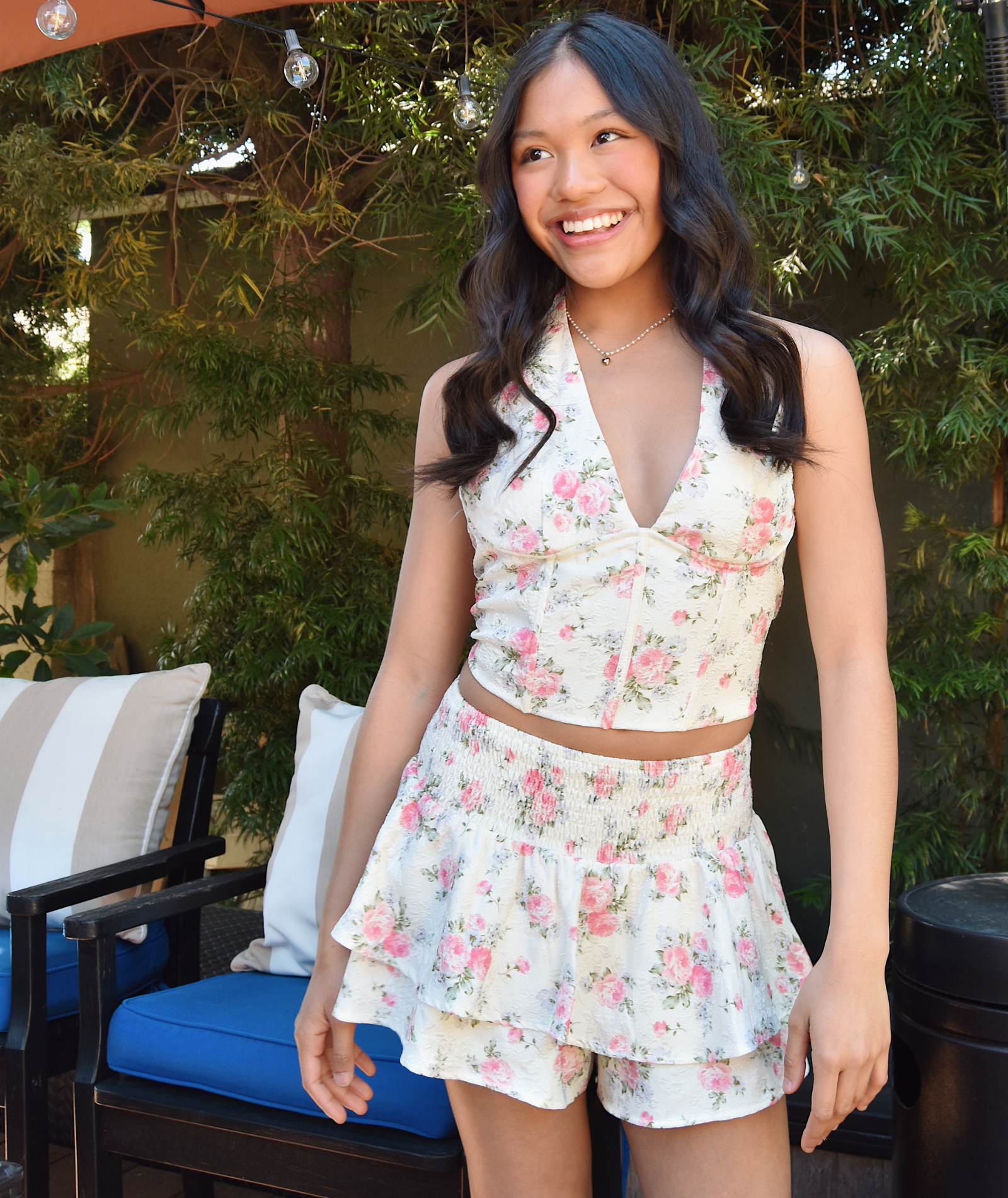 8apart Women Marianne Pink Floral Skort Distressed/seasonal womens 8apart