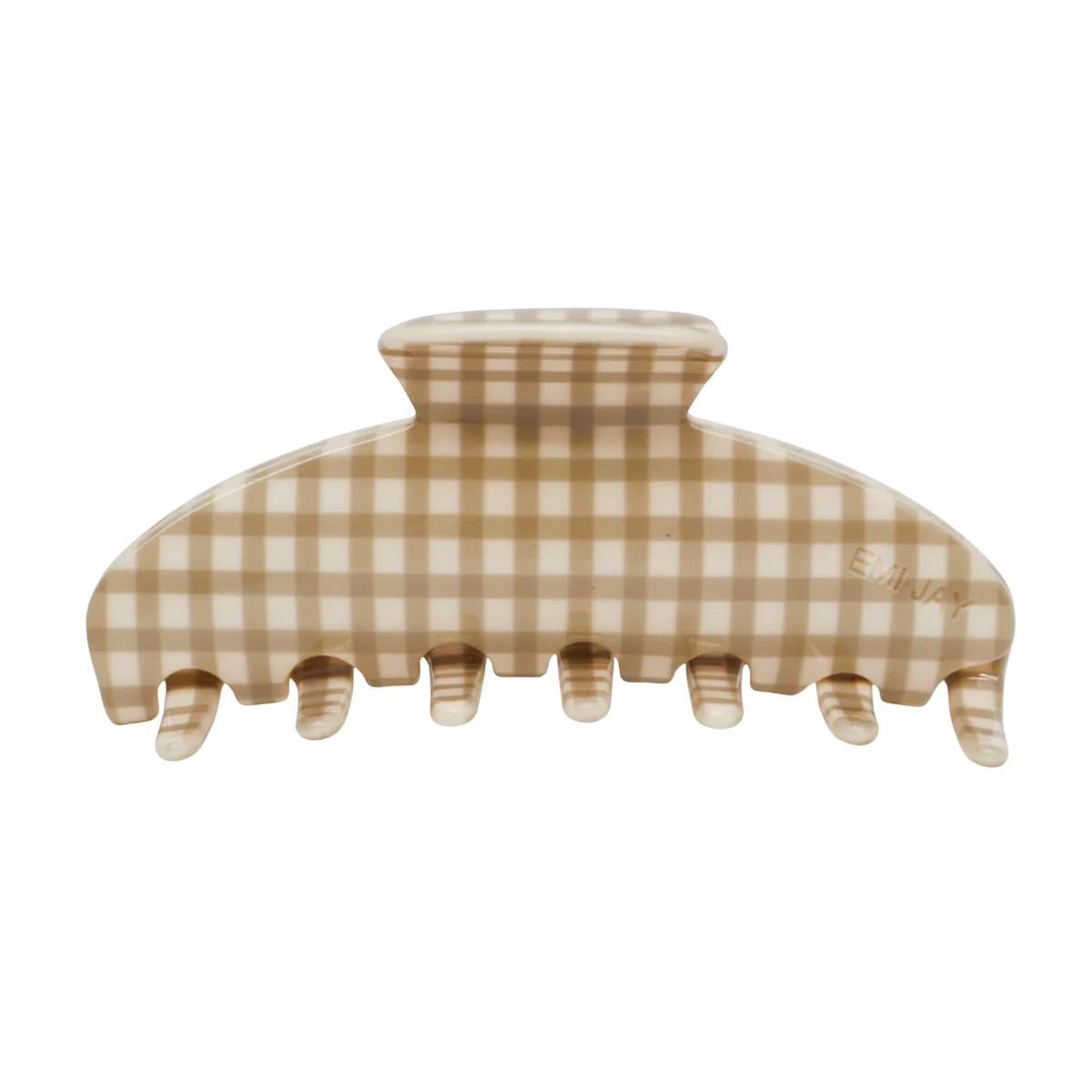 Emi Jay Big Effing Clip in Gingerbread Gingham Accessories Emi Jay Tan