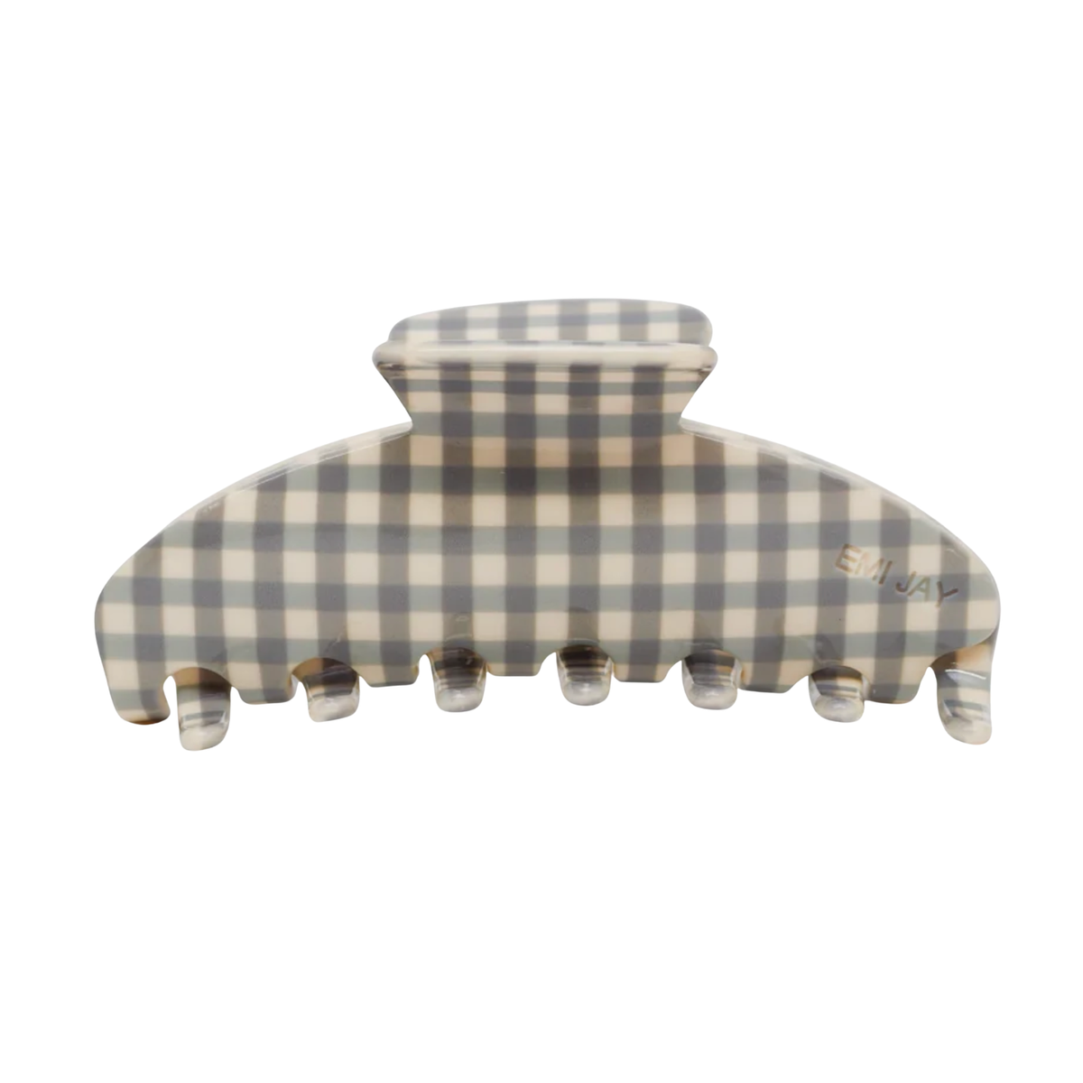 Emi Jay Big Effing Clip in Cozy Cloud Gingham Accessories Emi Jay Grey