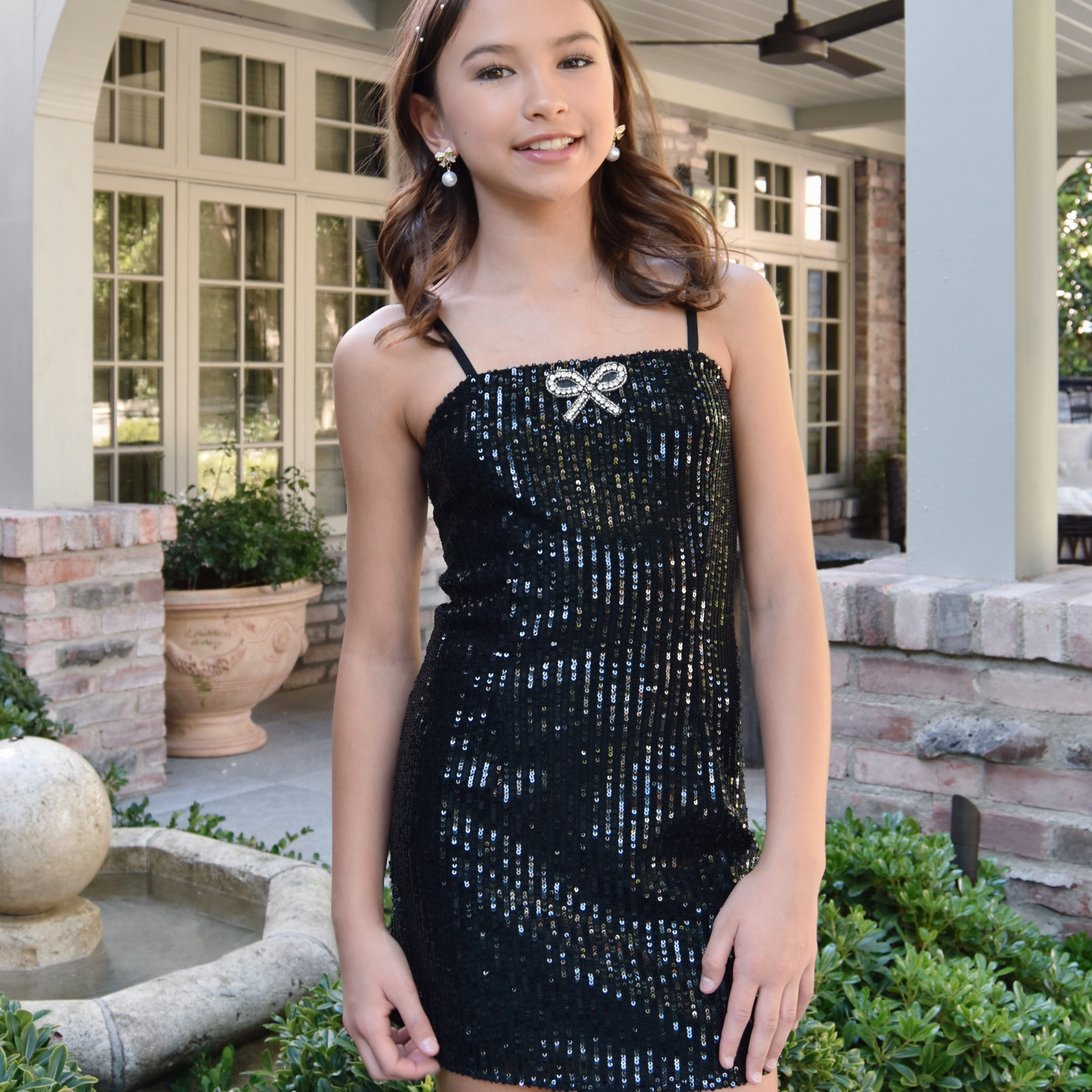 Love Shack Fancy Girls Camira Dress Black Girls Special Dresses Love Shack Fancy Black Y/7/8