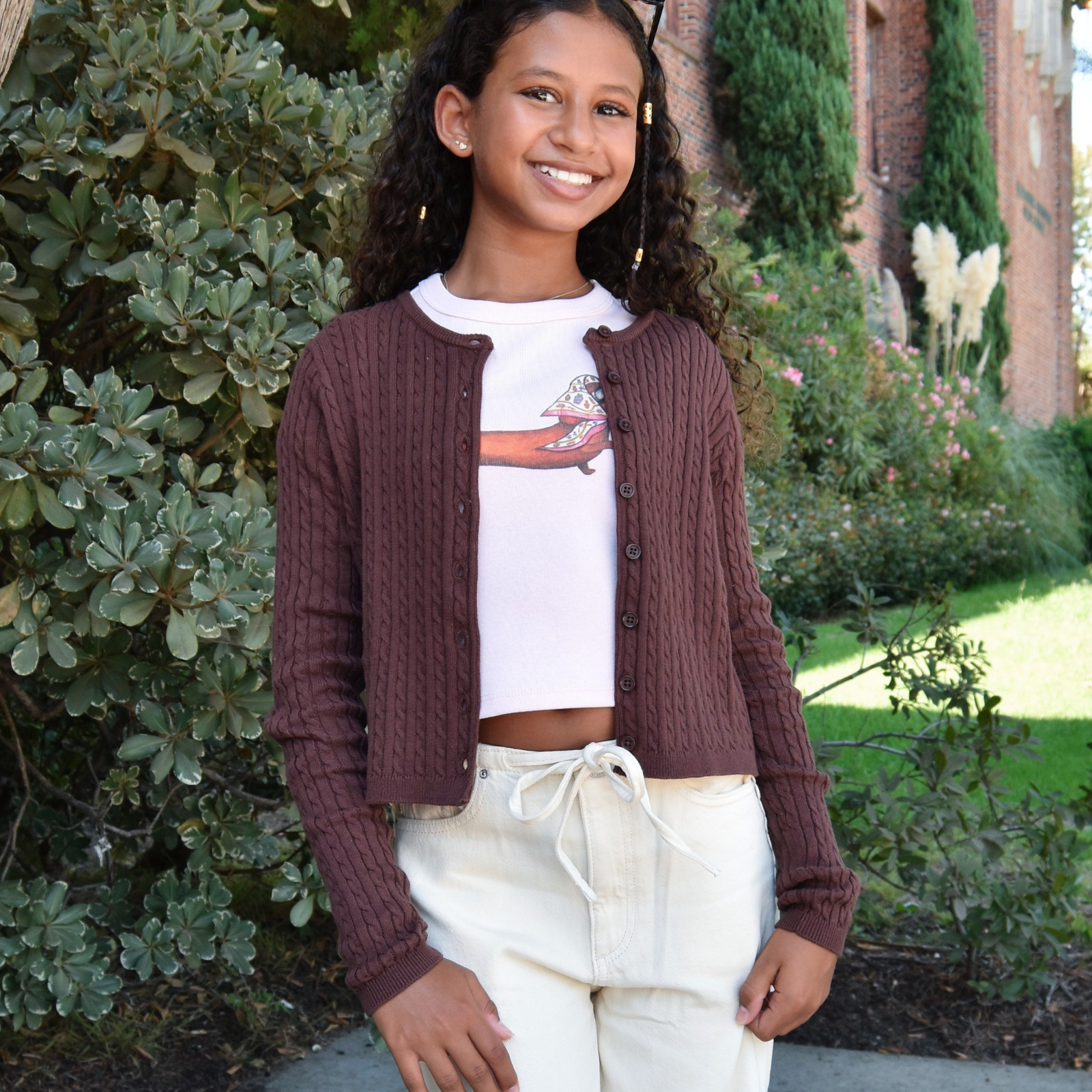 Katie J NYC Girls Rory Crew Cardigan