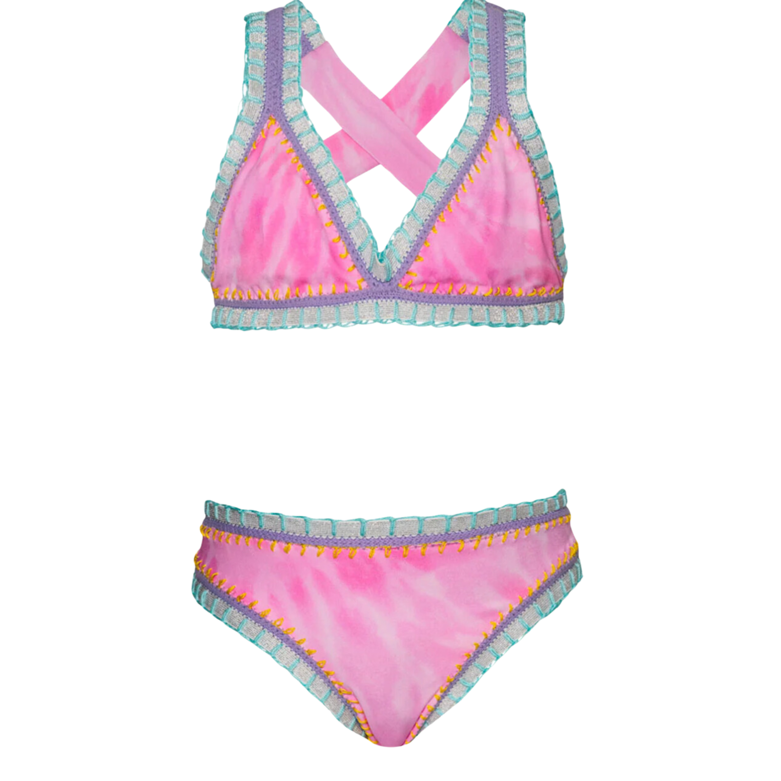 PQ Girls Rainbow Embroidered Bikini Cross Strap Accessories PQ Girls Amalfi Y/6