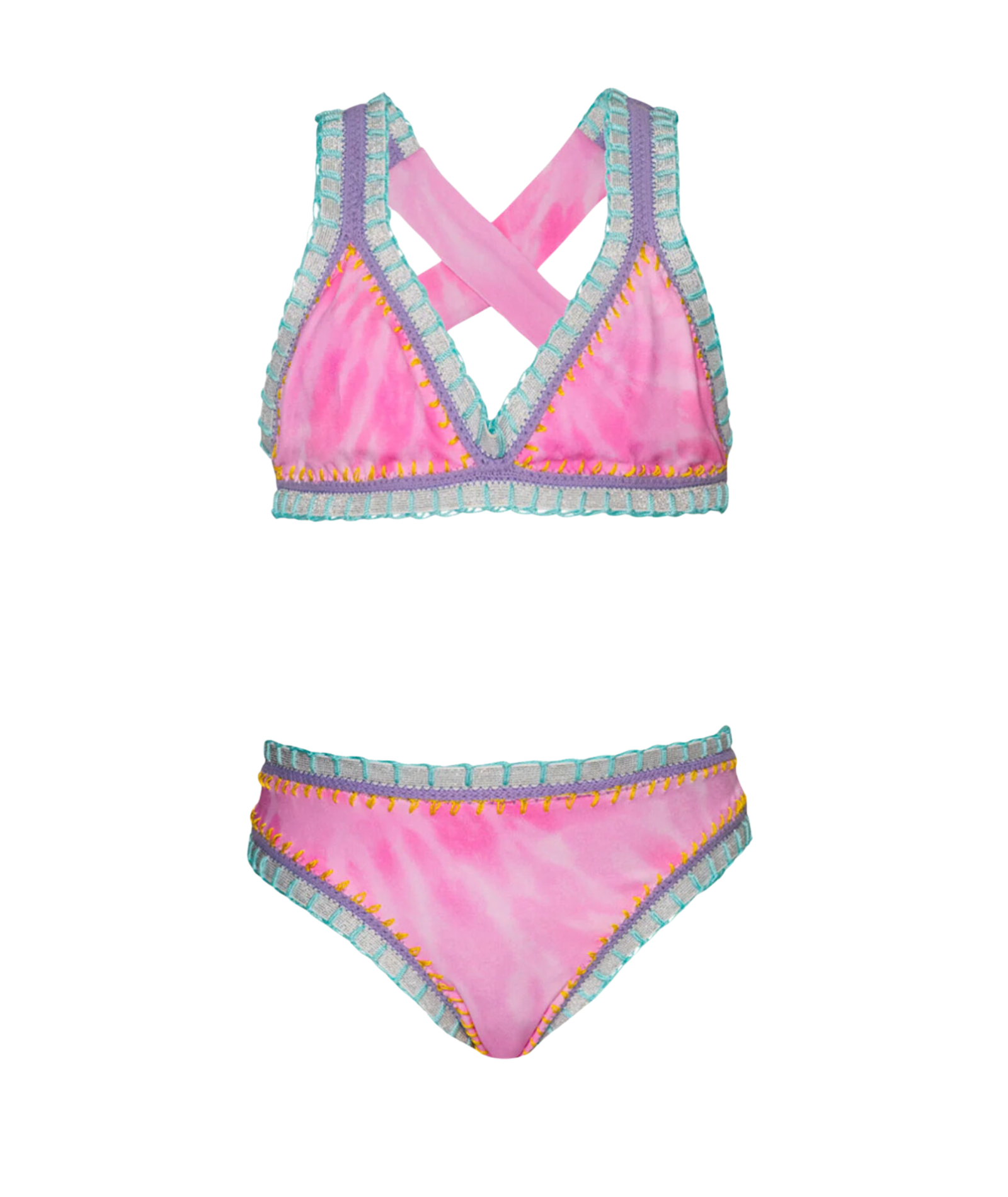 PQ Girls Rainbow Embroidered Bikini Cross Strap Accessories PQ Girls Amalfi Y/6