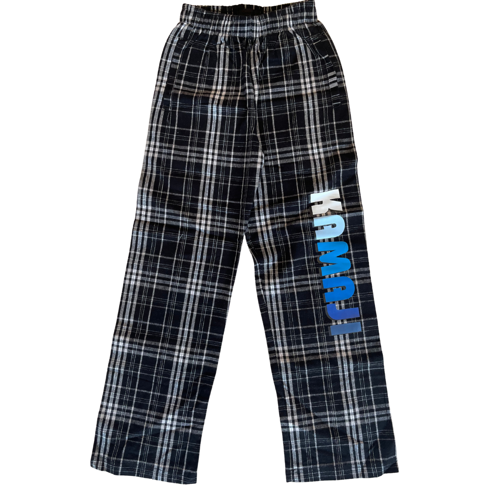 Girls Kamaji Ombre Letters Plaid Camp Flannel Pant Distressed/seasonal girls Frankie's Exclusives Plaid Y/S (6/7)