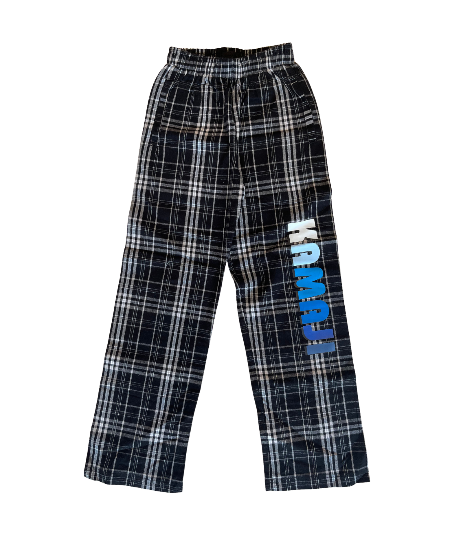 Girls Kamaji Ombre Letters Plaid Camp Flannel Pant Distressed/seasonal girls Frankie's Exclusives Plaid Y/S (6/7)