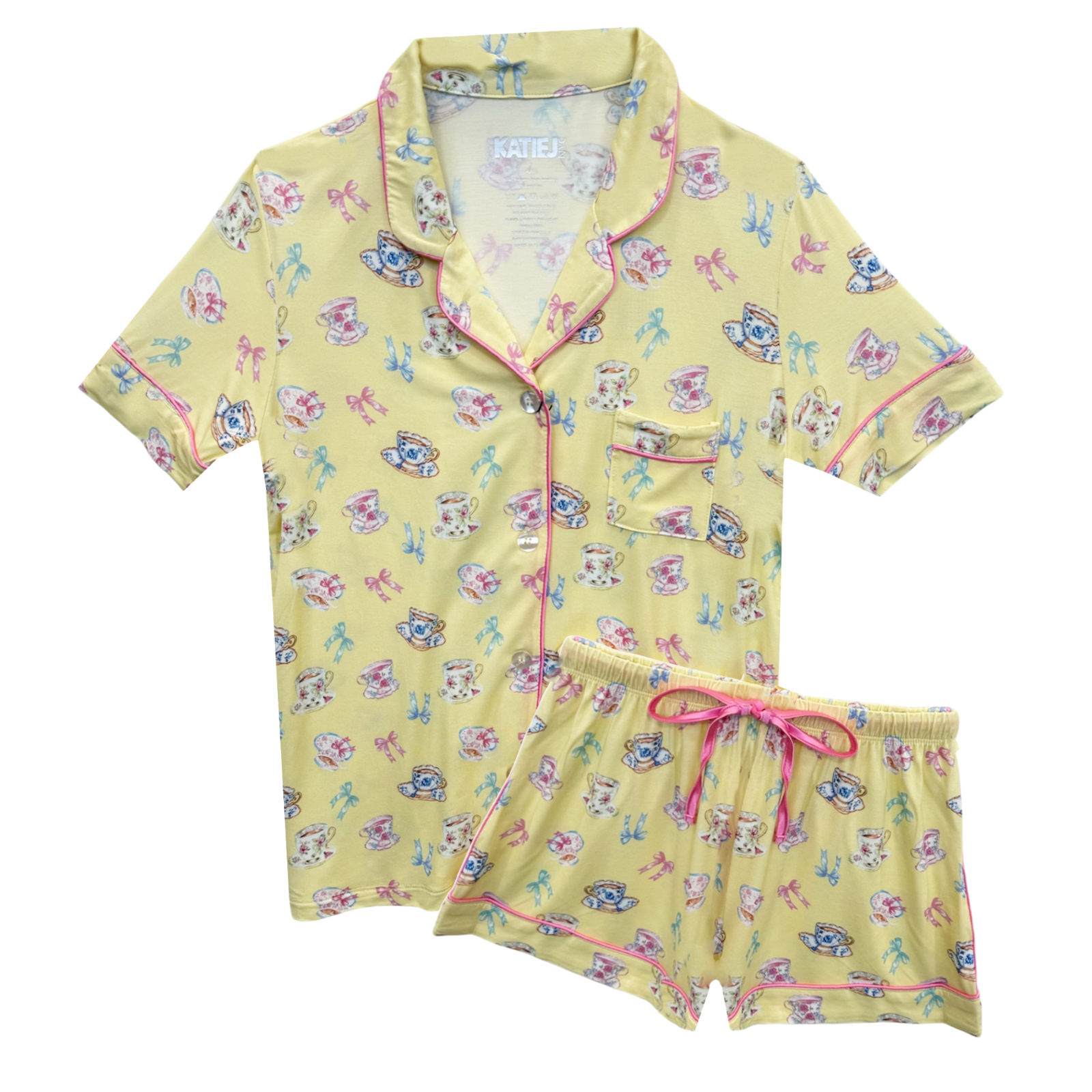 Katie J NYC Juniors Teacups Lynn Shorts PJ Set Accessories Katie J NYC Multi Juniors/Women XXS