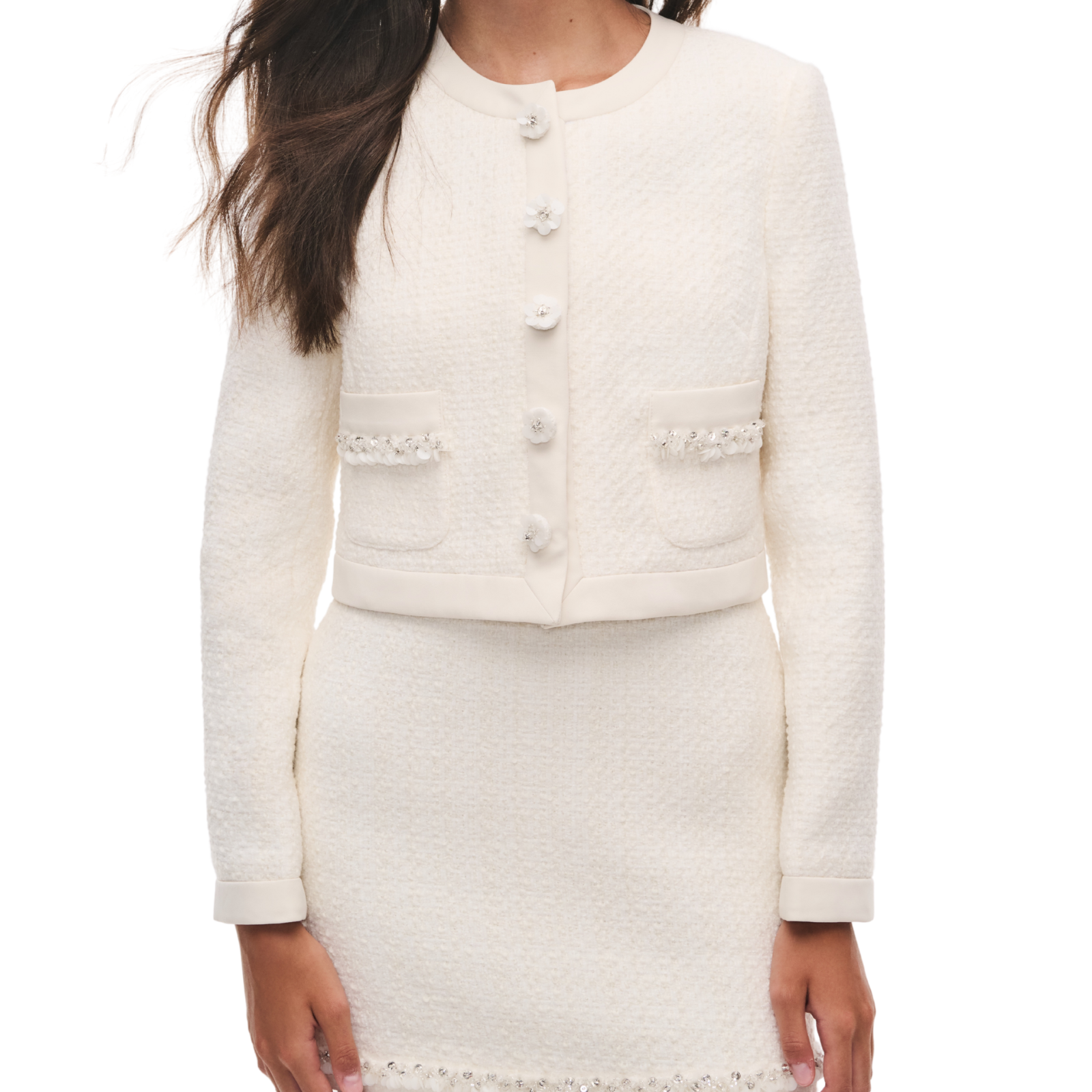 Love Shack Fancy Tween Alphie Jacket Ivory Mist
