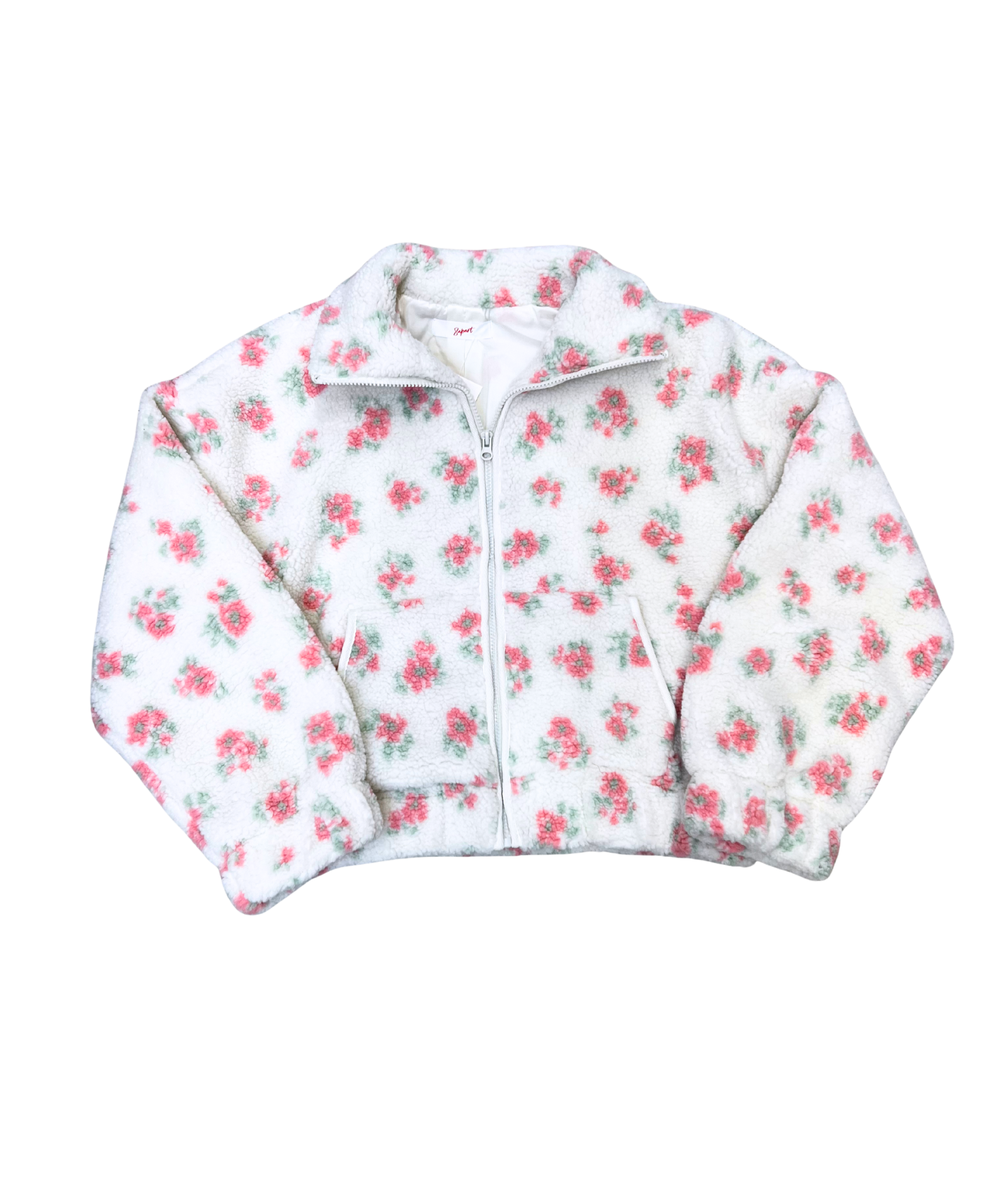 8apart Women Camille Ditsy Floral Fleece Jacket Womens Casual Tops 8apart