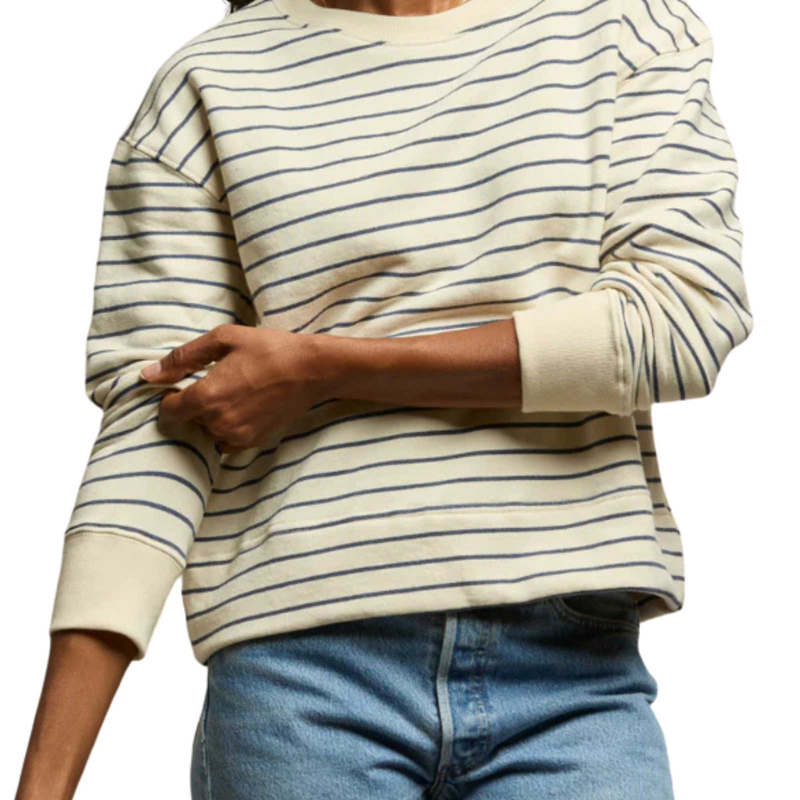 Perfect White Tee Women Tyler Natural/Night Stripe Pullover Womens Casual Tops Perfect White Tee Striped Juniors/Women XS