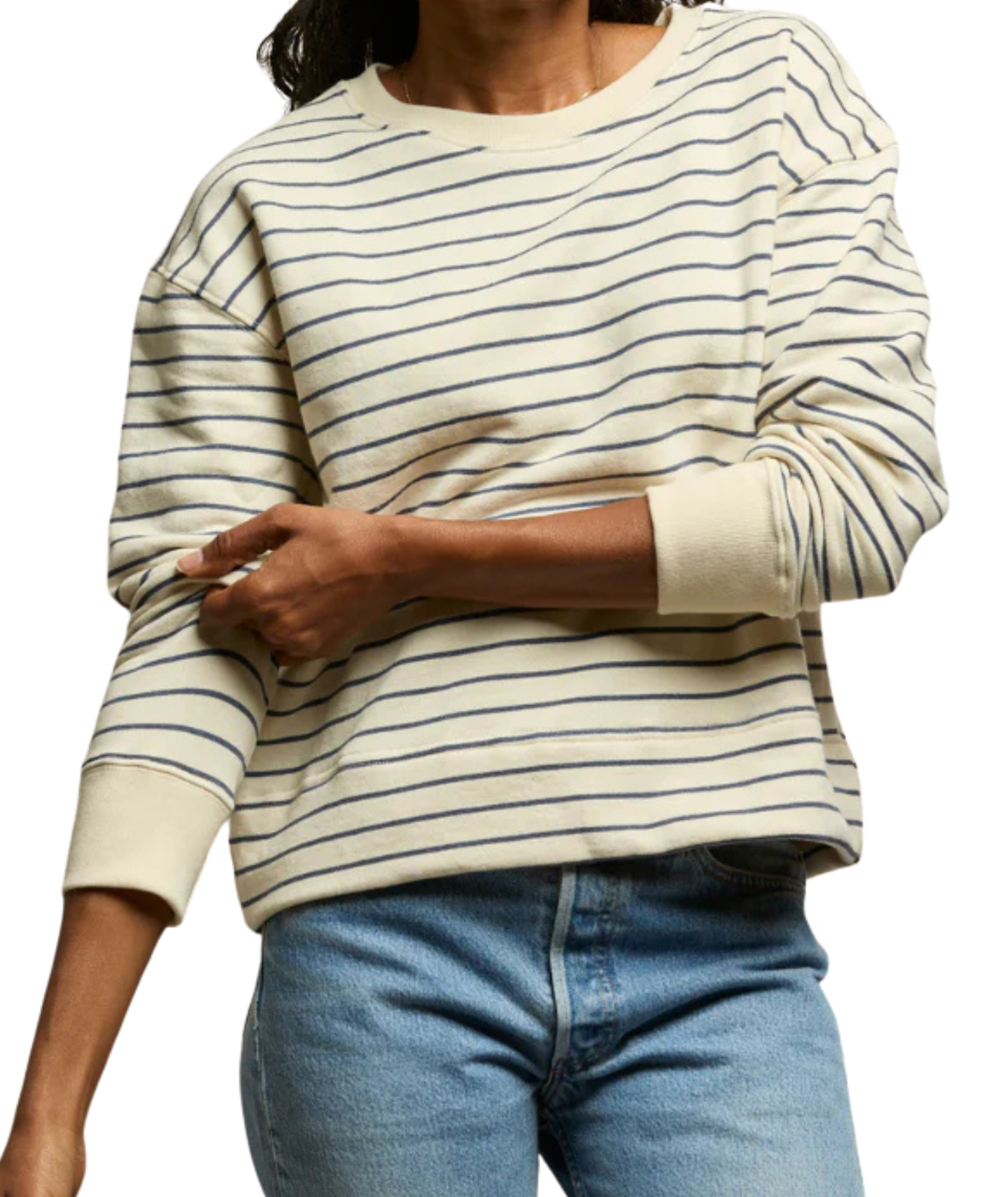 Perfect White Tee Women Tyler Natural/Night Stripe Pullover Womens Casual Tops Perfect White Tee Striped Juniors/Women XS