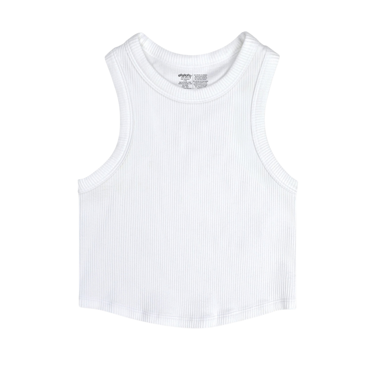 Frankie's Favorite Girls Rib Crop Tank Girls Casual Tops iScream White Y/S (7/8)