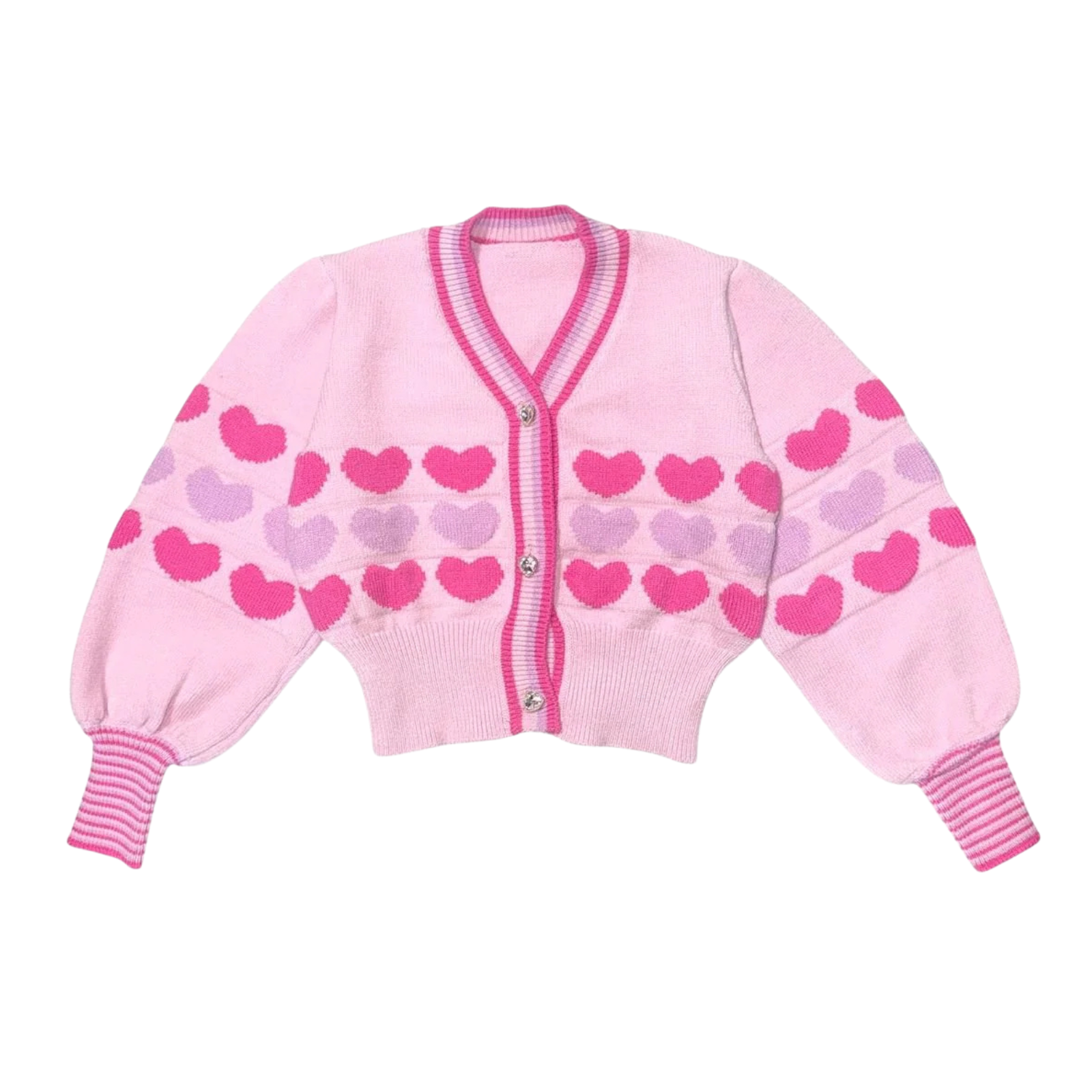 Mini Dreamers Girls Celine Heart Cardigan Girls Casual Tops Mini Dreamers Pink Y/S (7/8)