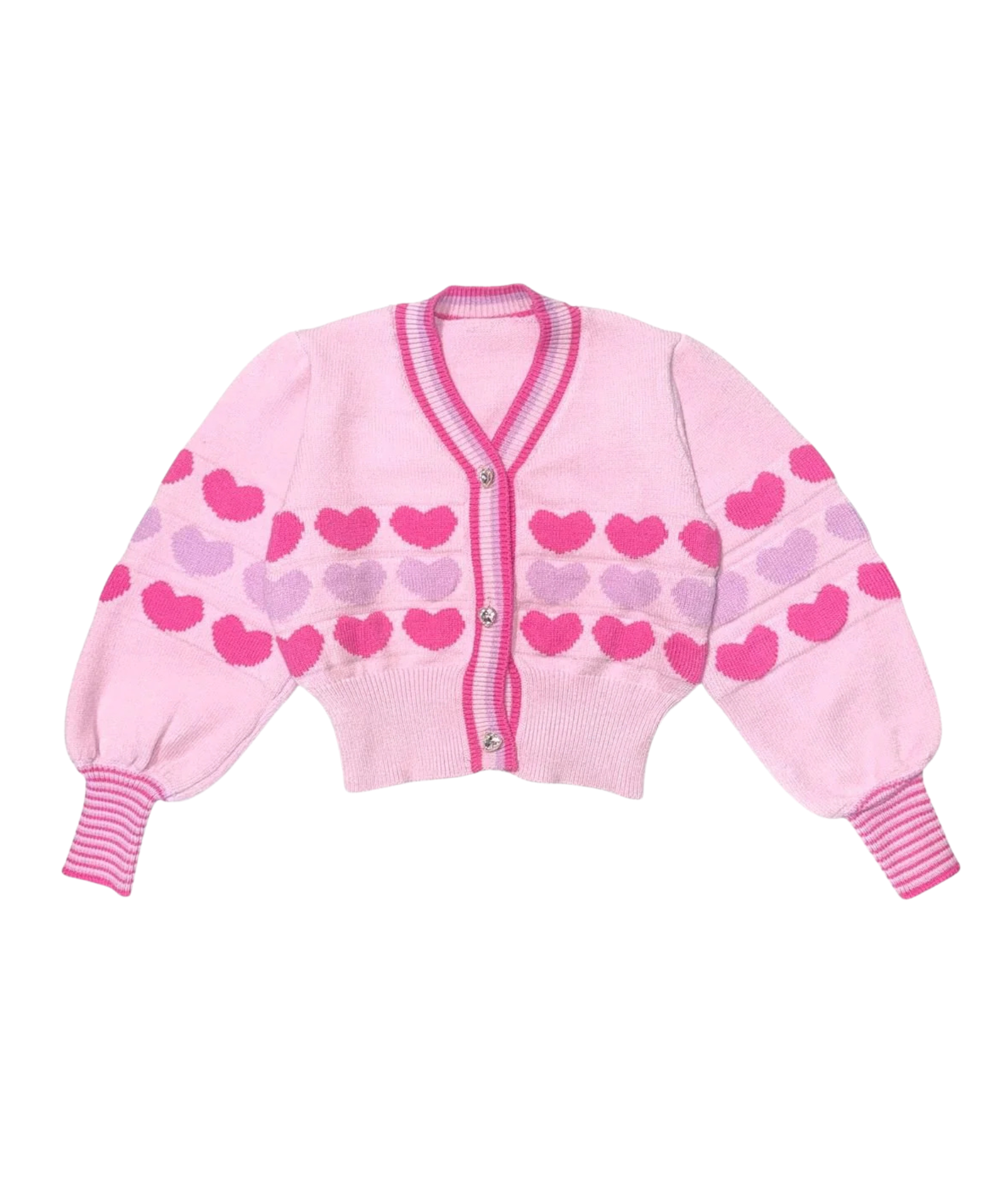 Mini Dreamers Girls Celine Heart Cardigan Girls Casual Tops Mini Dreamers Pink Y/S (7/8)