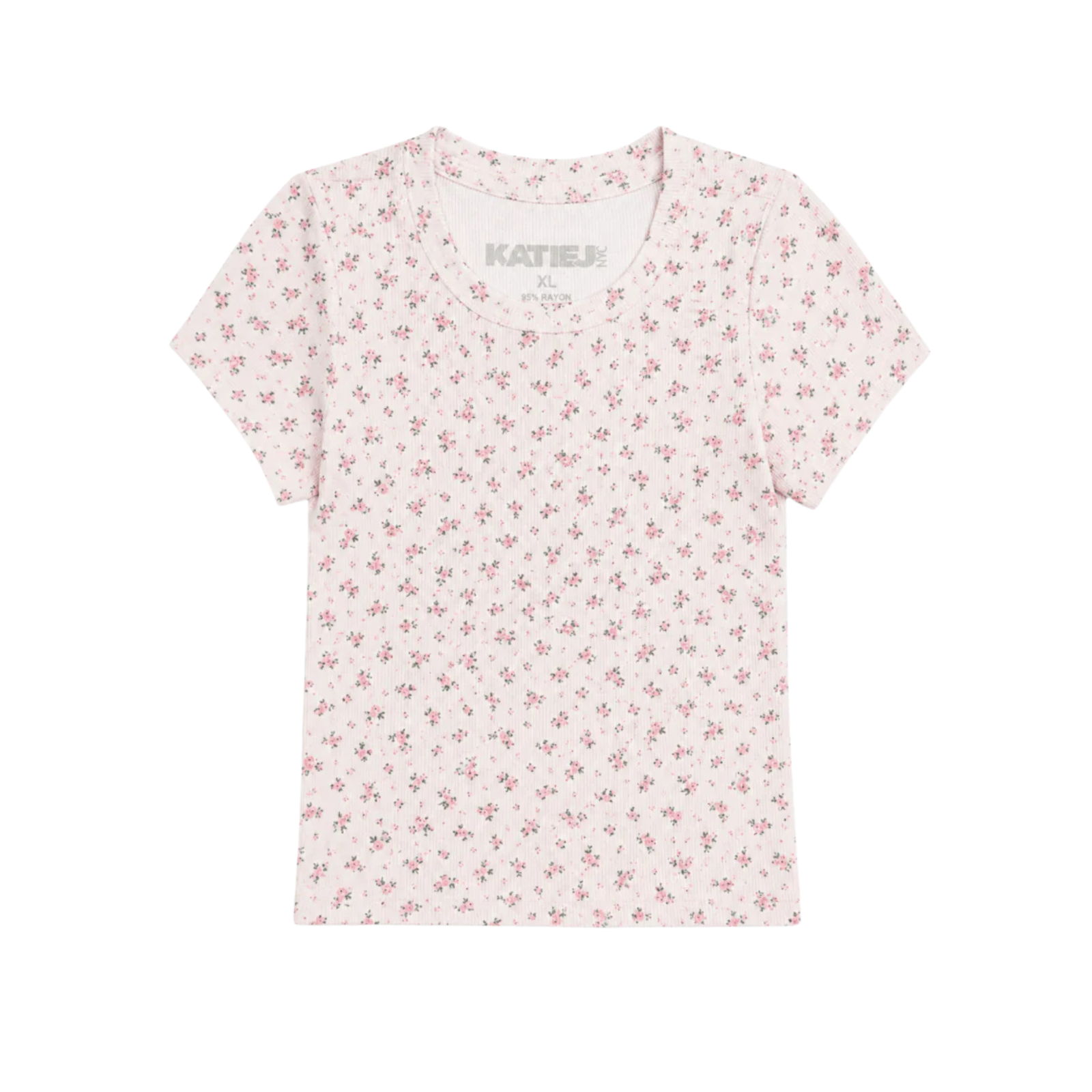 Katie J NYC Girls Livi Tee Sage Floral Girls Casual Tops Katie J NYC Floral Y/S (7/8)