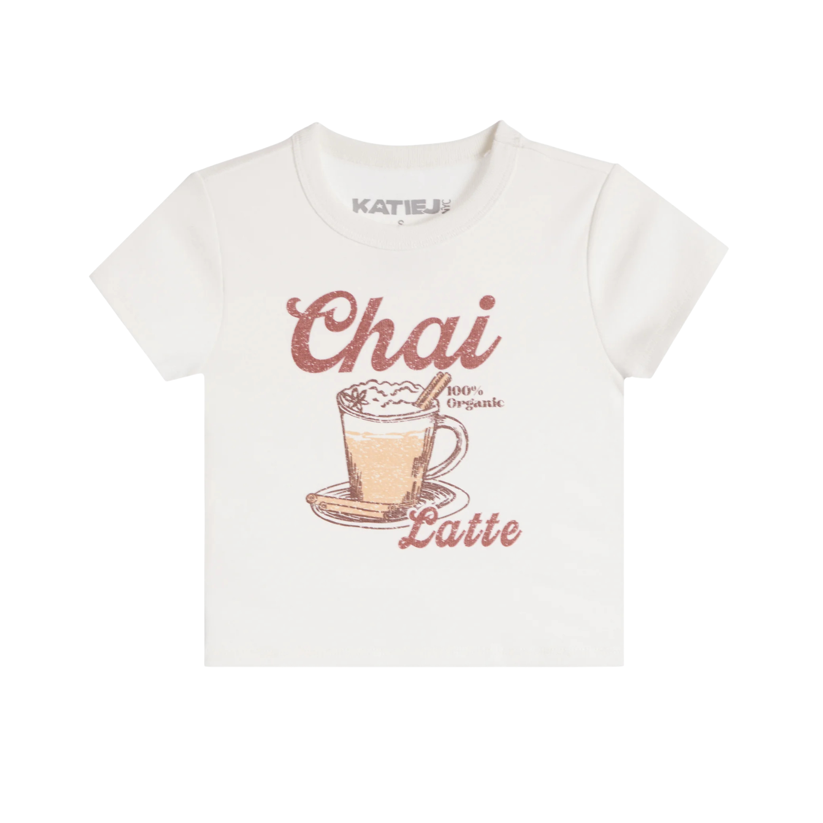 Katie J NYC Girls Chai Baby Tee Girls Casual Tops Katie J NYC Vintage White Y/S (7/8)