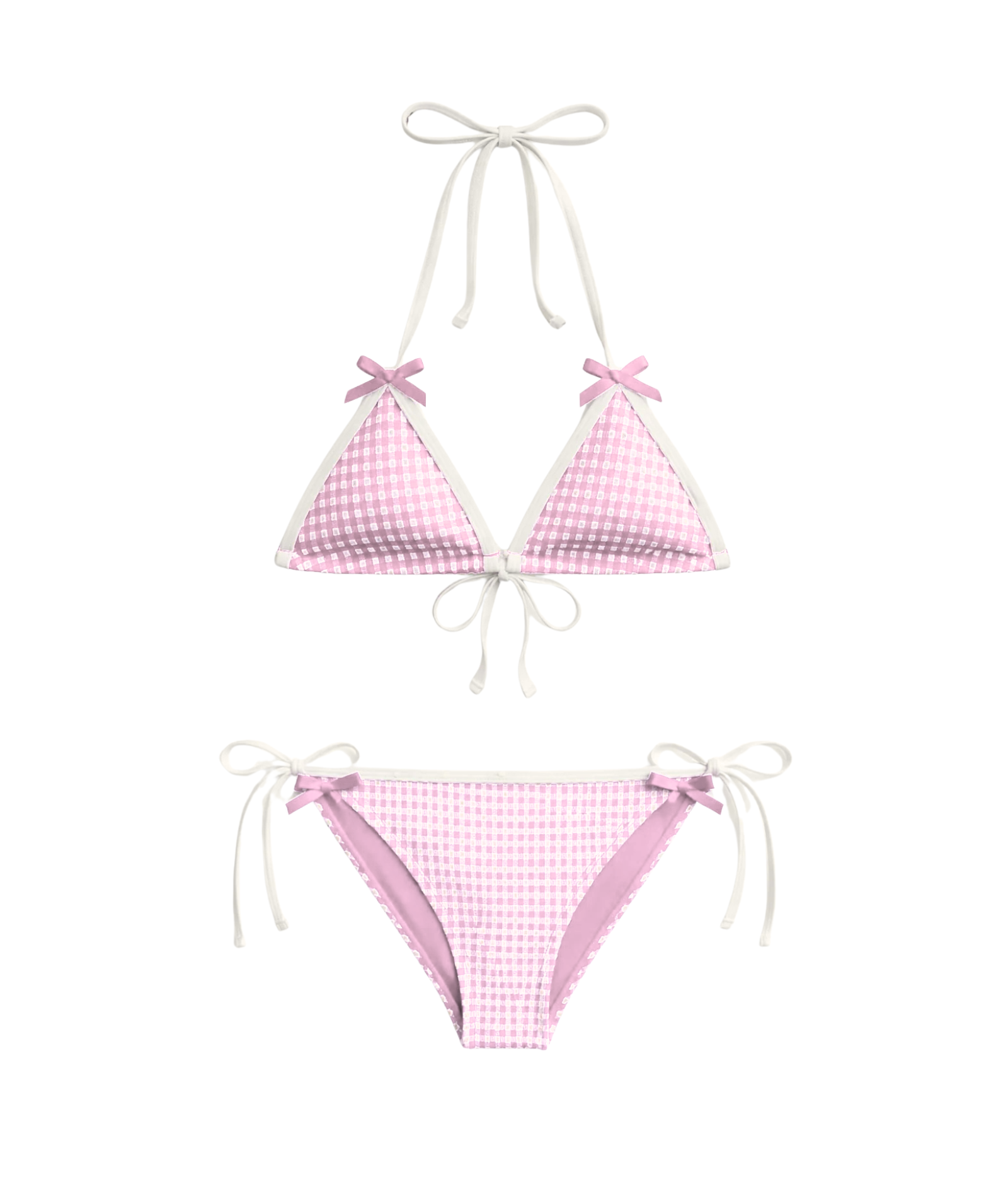 Katie J NYC Girls Coral Bikini Baby Pink Gingham Accessories Katie J NYC