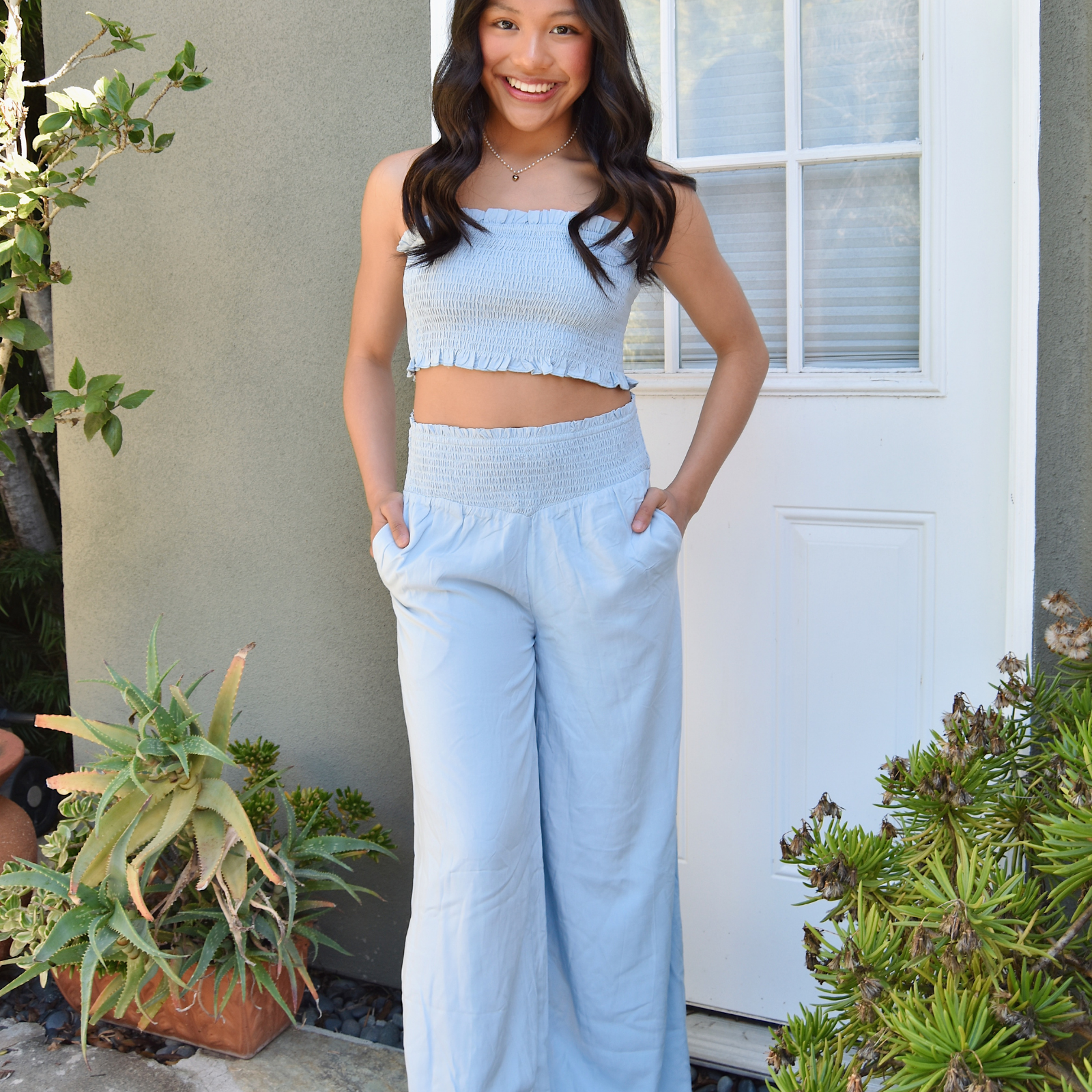 Katie J NYC Juniors Flora Pants Distressed/seasonal womens Katie J NYC Baby Blue Juniors/Women XS