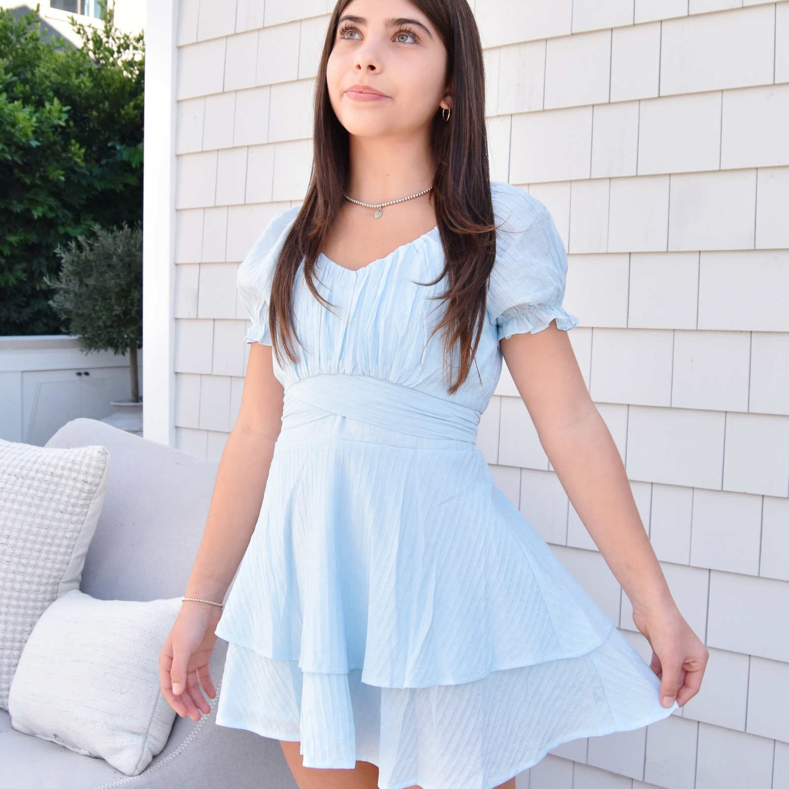 Katie J NYC Girls Delilah Dress Girls Casual Dresses Katie J NYC Baby Blue Y/S (7/8)