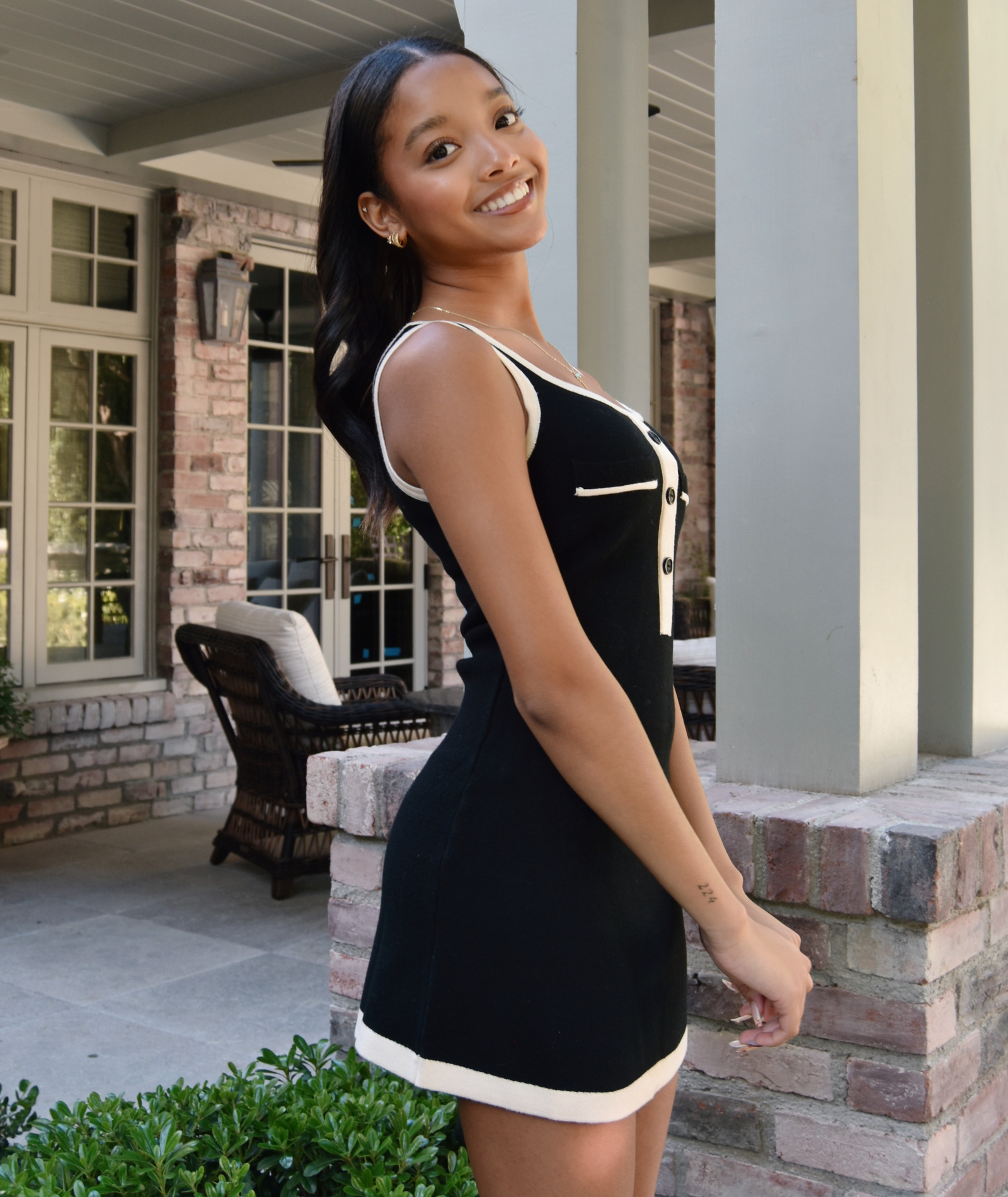 Katie J NYC Girls Whitney Dress Black/Cream Girls Casual Dresses Katie J NYC