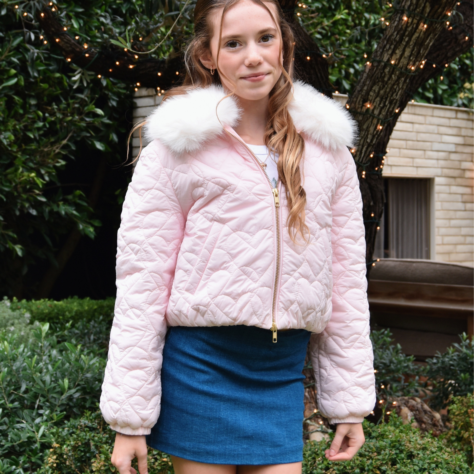 Love Shack Fancy Girls Mini Sandria Jacket Pale Pink Girls Casual Tops Love Shack Fancy Light Pink Y/4