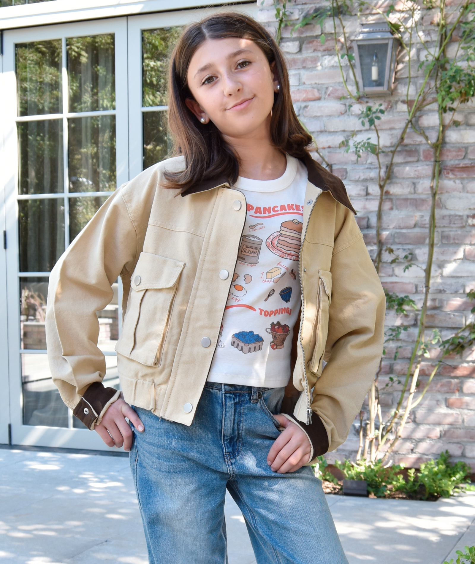 8apart Women Korey Cropped Khaki Jacket Womens Casual Tops 8apart