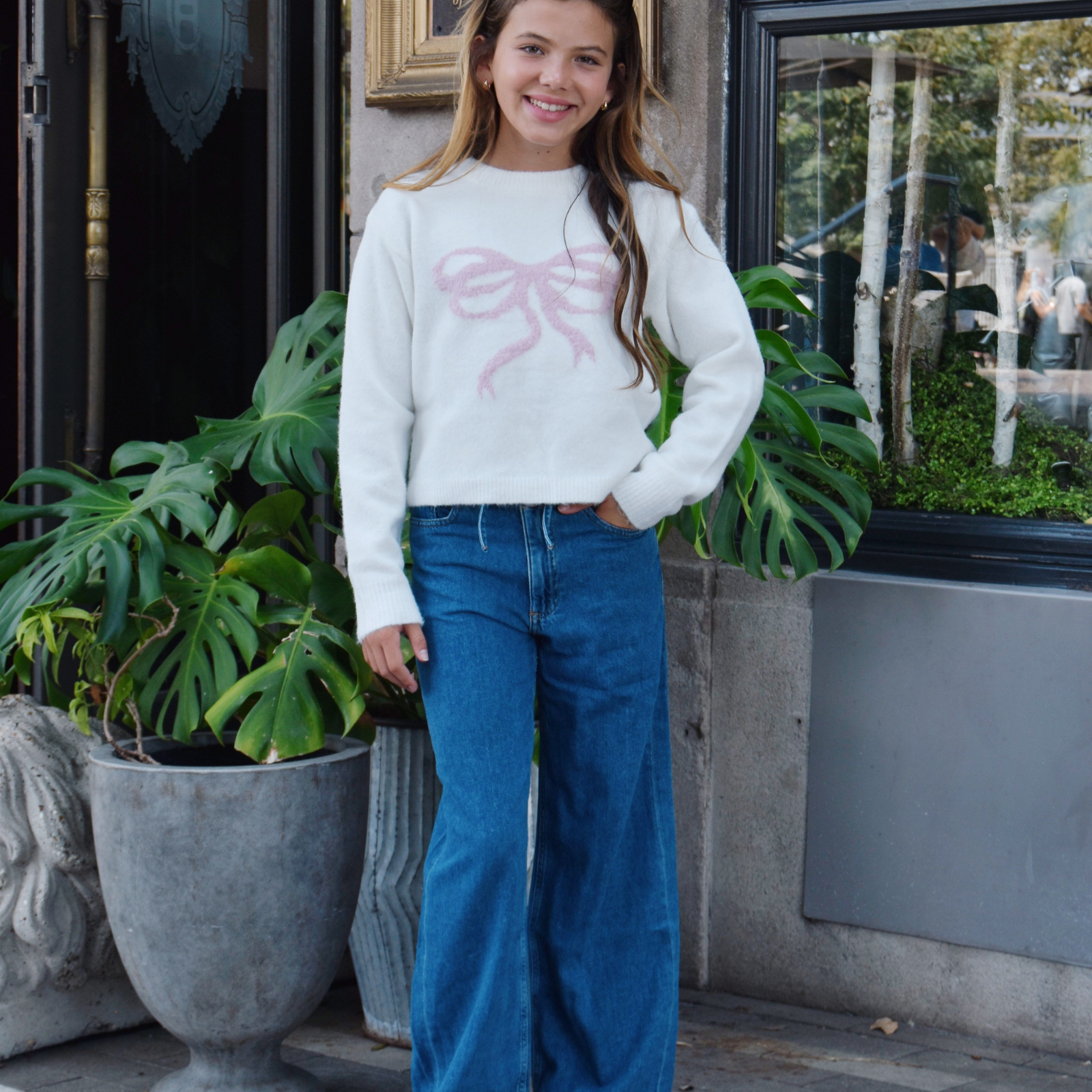 DL1961 Girls Frankie Denim Dream Aura Low Slung Wide Leg Jeans Girls Denim DL1961 Denim Y/S (7/8)