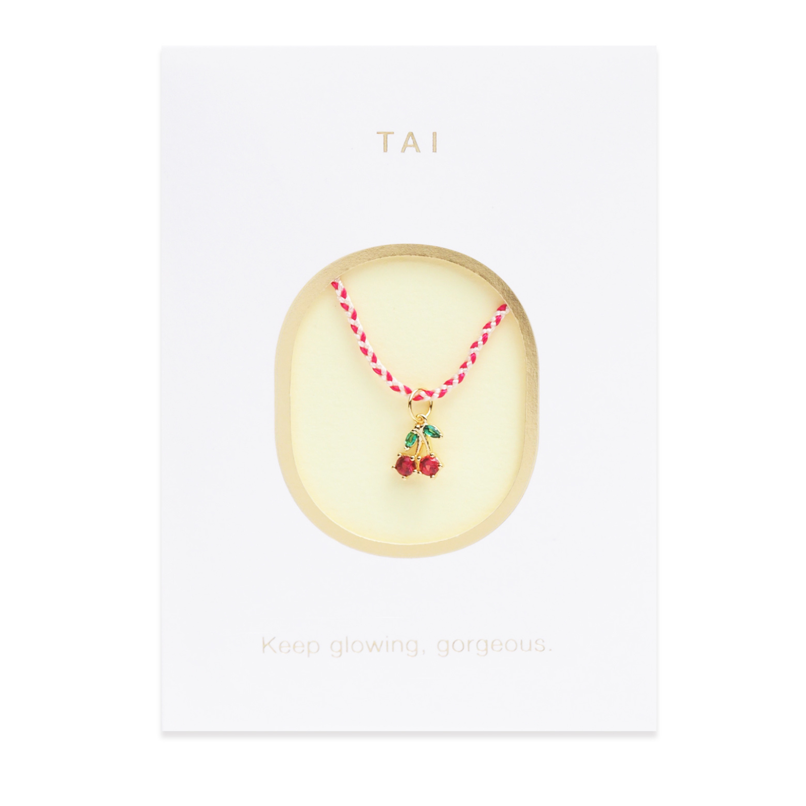 TAI Necklace Card Cherries Jewelry - Trend TAI Gold