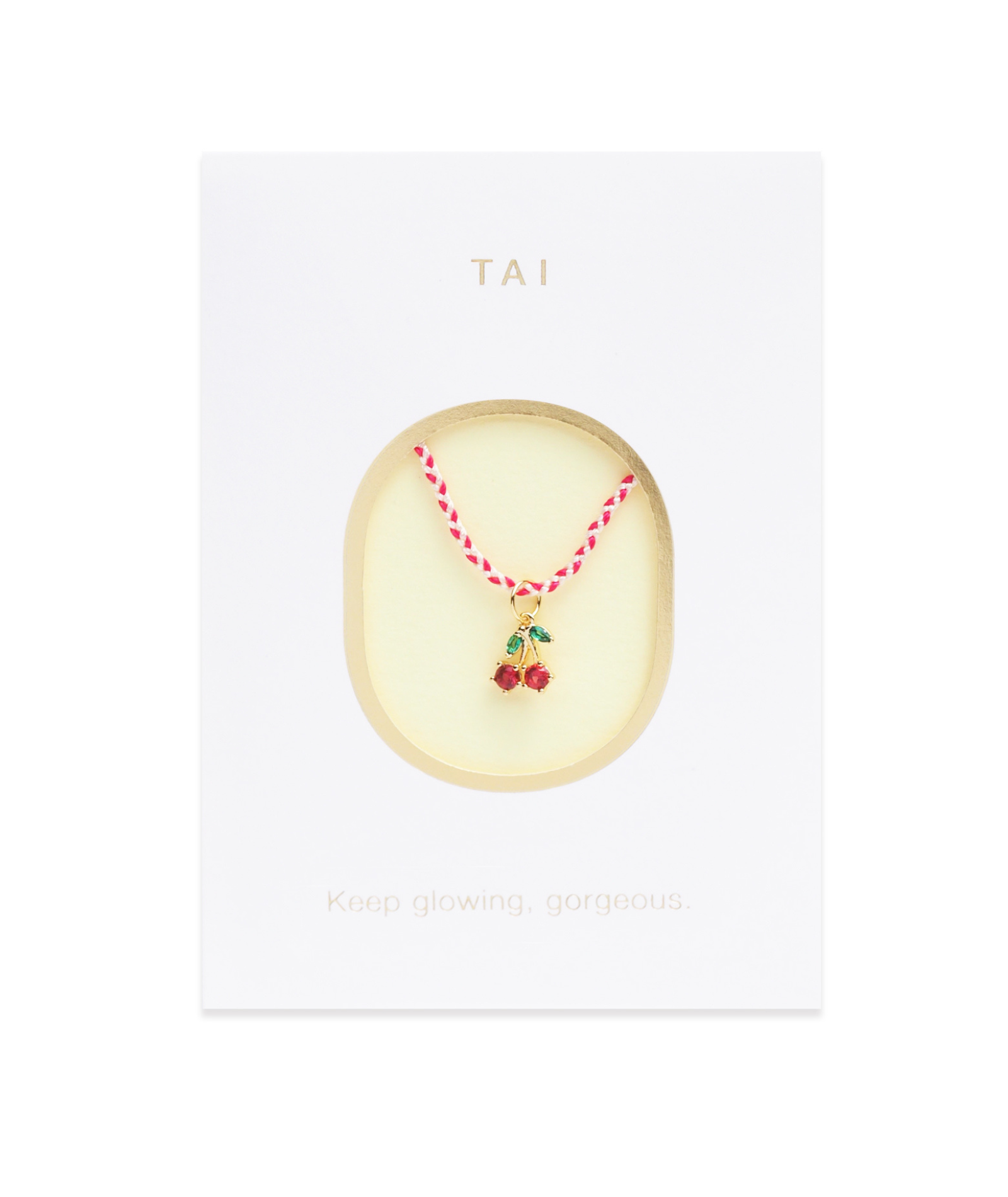 TAI Necklace Card Cherries Jewelry - Trend TAI Gold