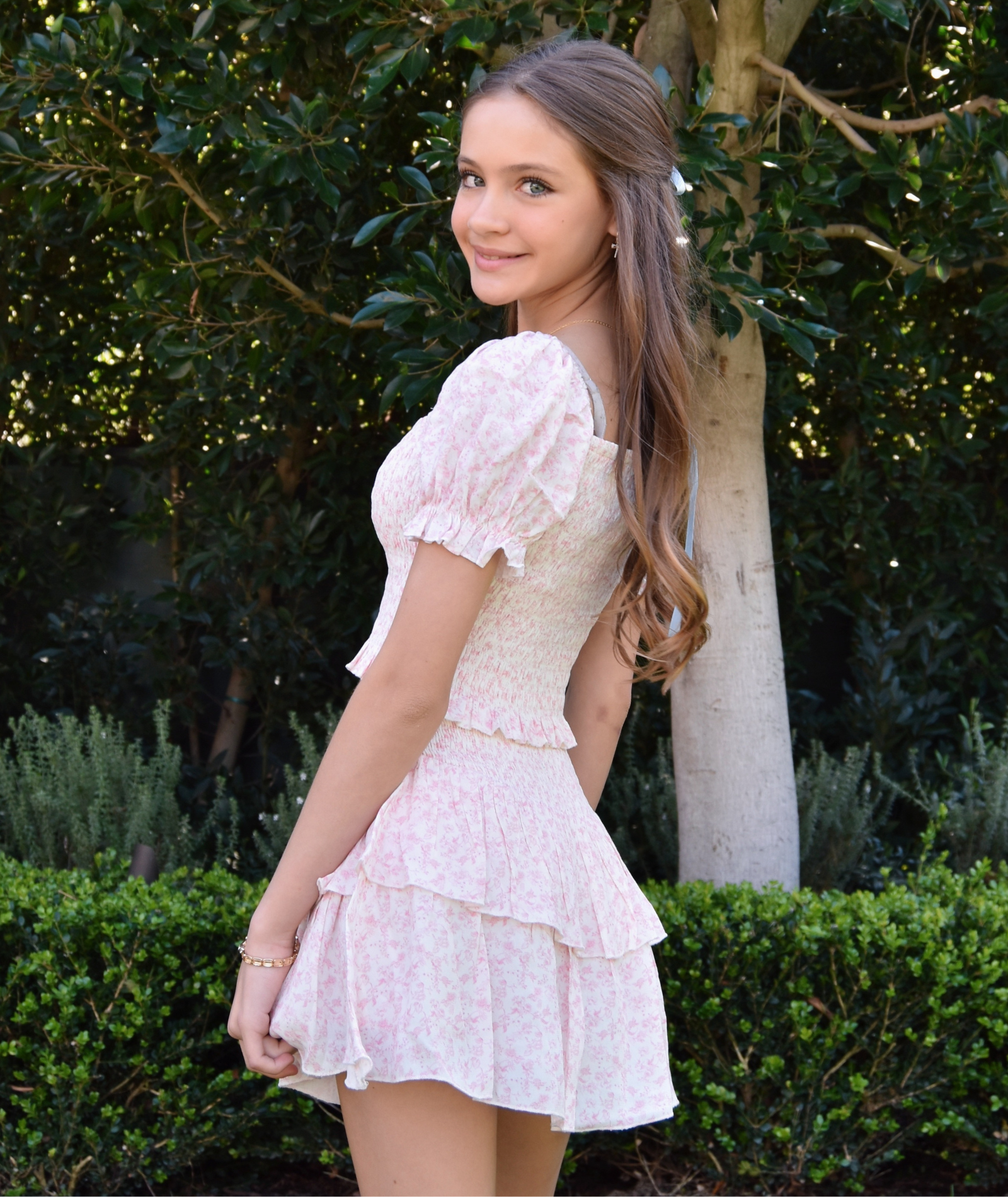 Katie J NYC Girls Pink Mini Toile Brooke Skirt Girls Casual Bottoms Katie J NYC