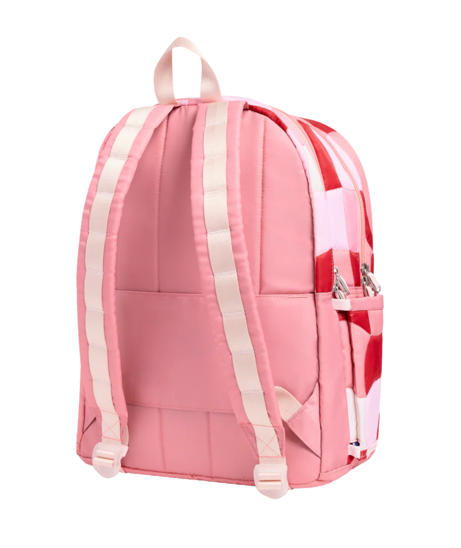 State Bags Kane Kids Double Pocket Large Backpack Pink Puffer Check Accessories State bags