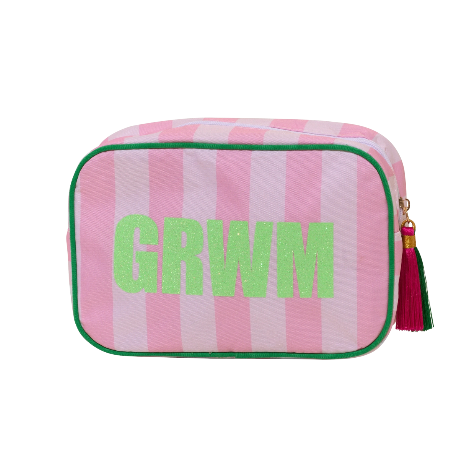 GRWM Cabana Striped Pouch Pink/White Accessories Malibu Sugar Striped