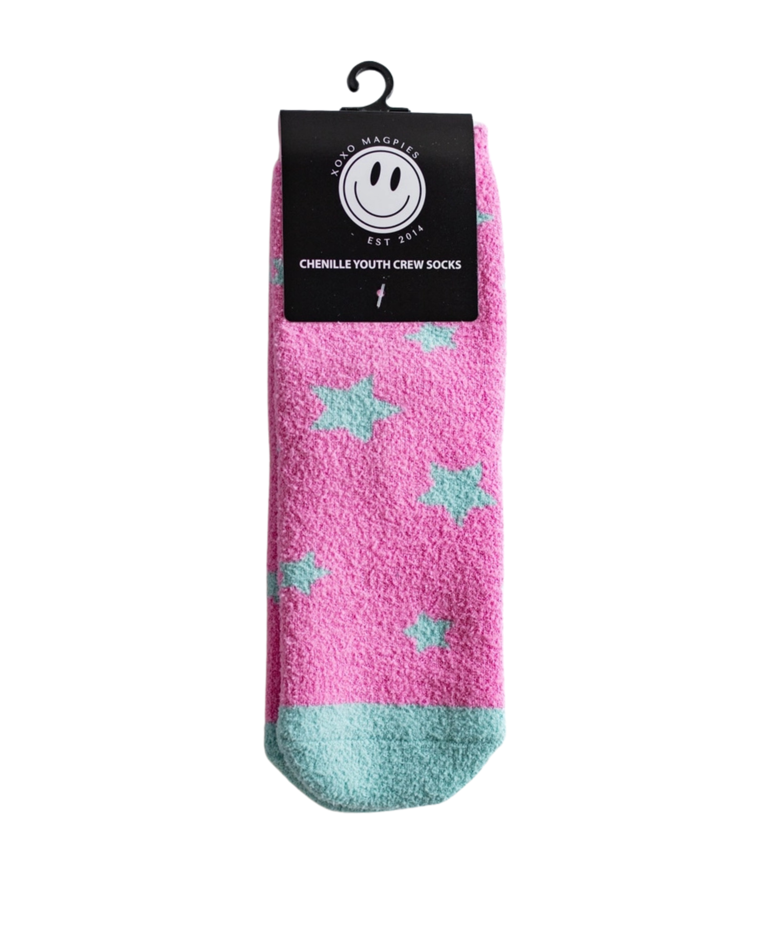 XOXO Fuzzy Socks Pink and Aqua Star Accessories Frankie's Exclusives
