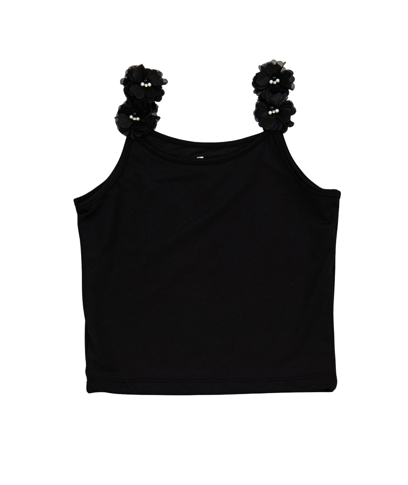 FBZ Girls Zelda Rosettes Tank Girls Special Tops FBZ Flowers By Zoe Black Y/S (7/8)