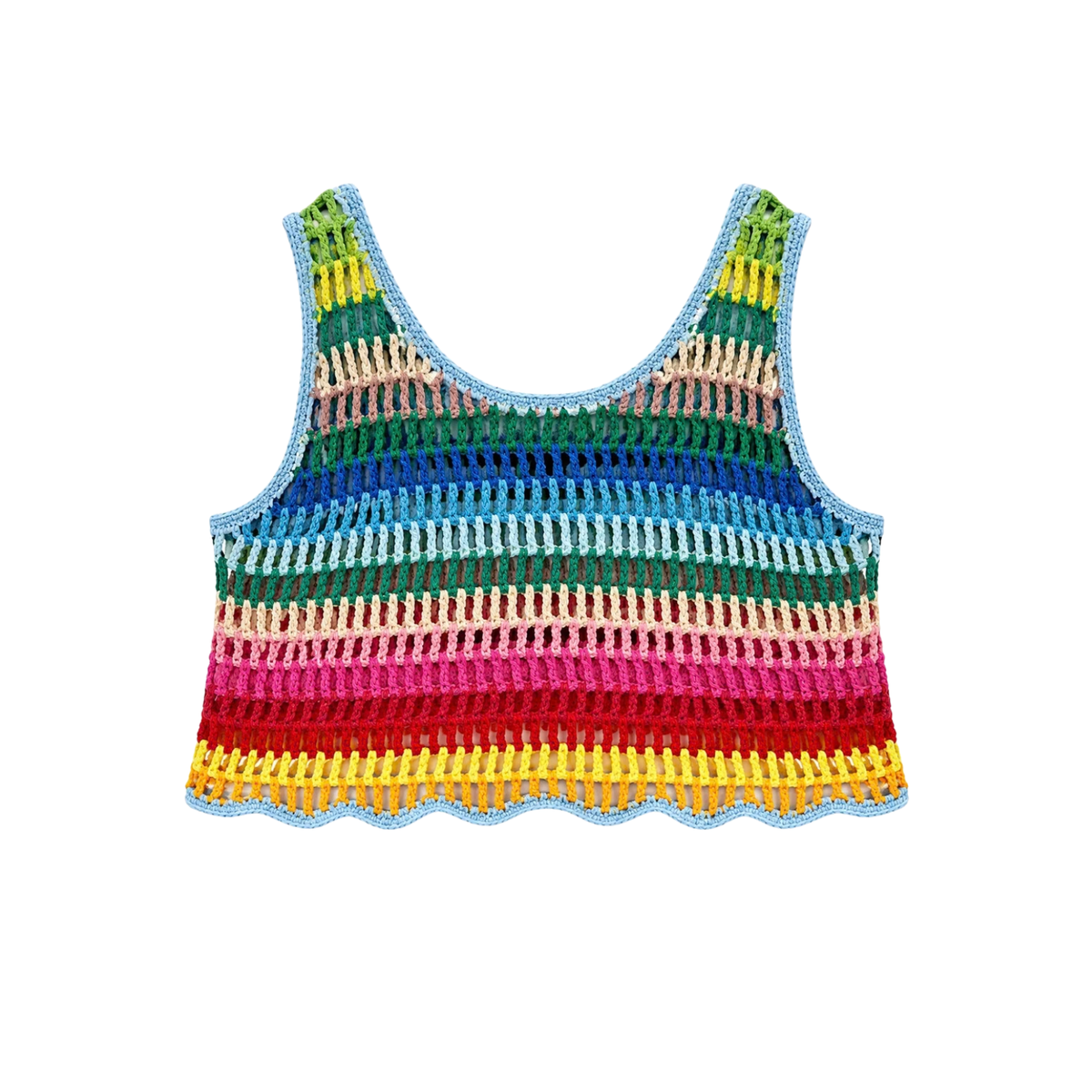 Katie J NYC Girls Palmer Rainbow Crochet Tank