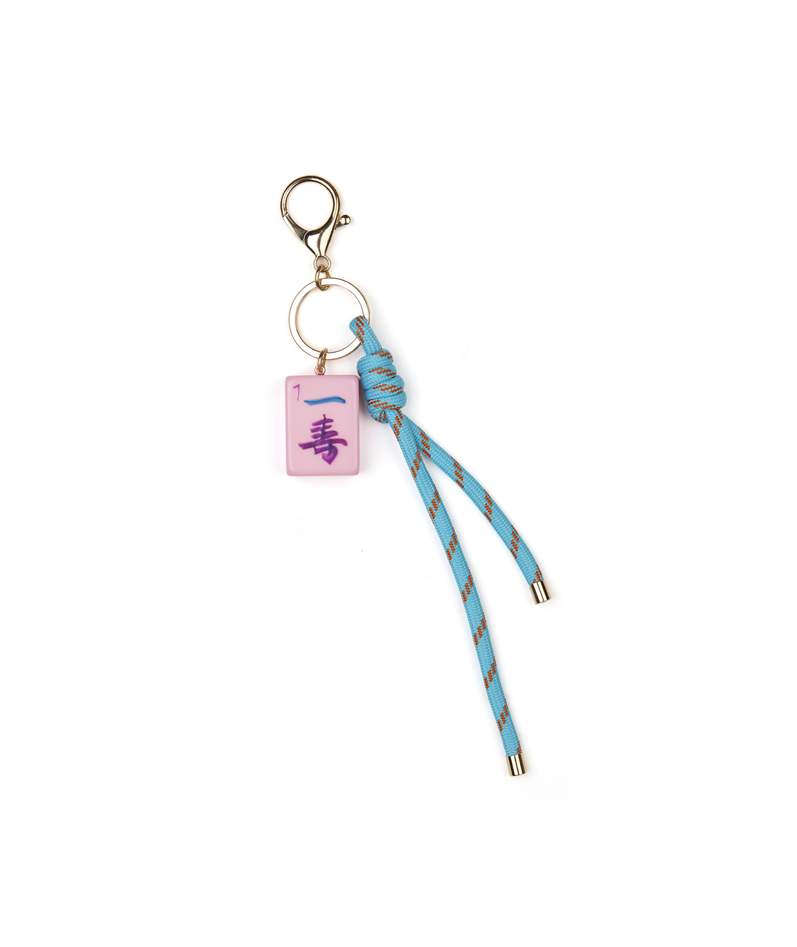 Mahjong Key Chain With Turquoise Cord Accessories Frankie's Exclusives Multi