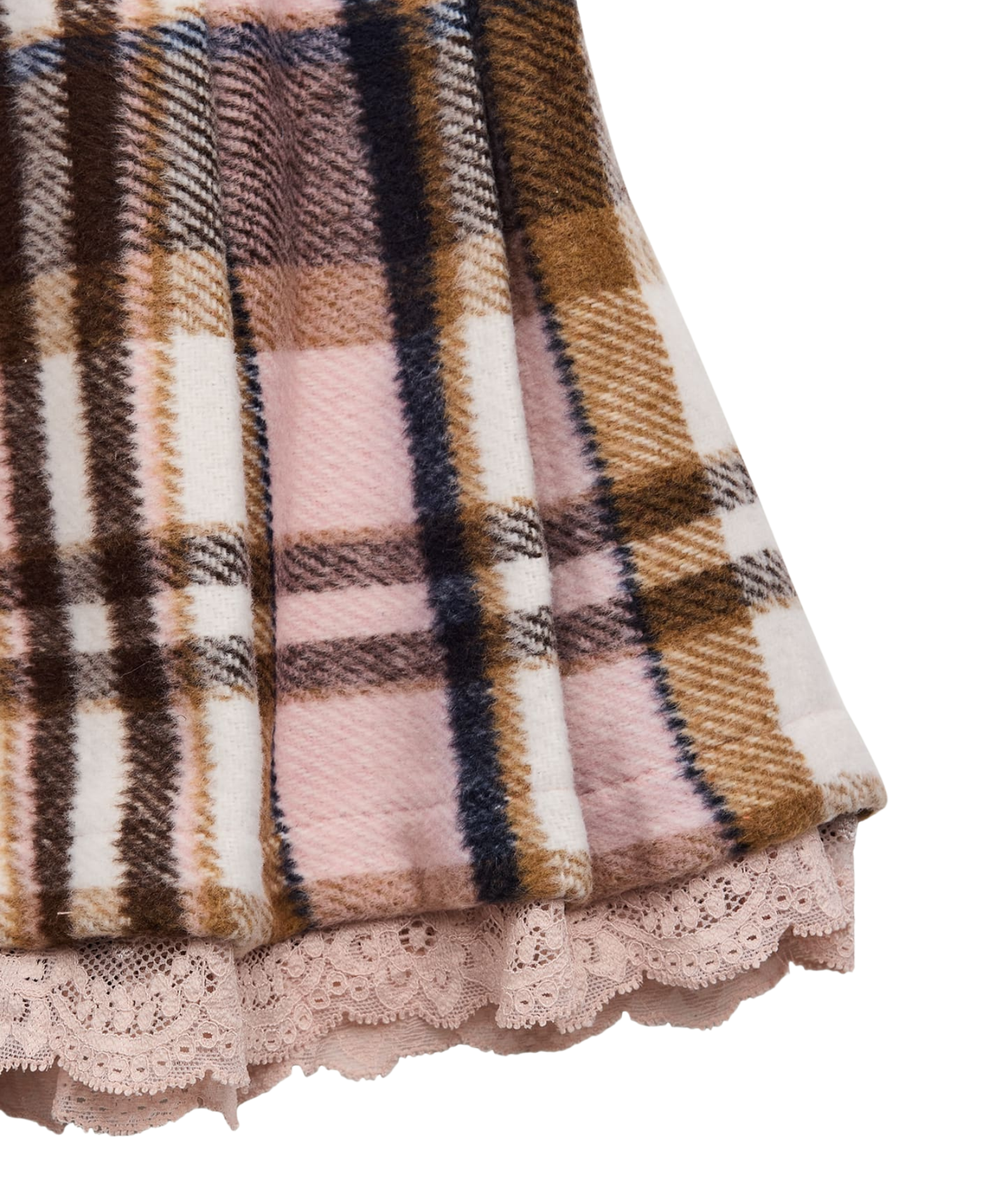 Katie J NYC Girls Elicia Pink/Neutral Plaid Skirt Girls Casual Bottoms Katie J NYC