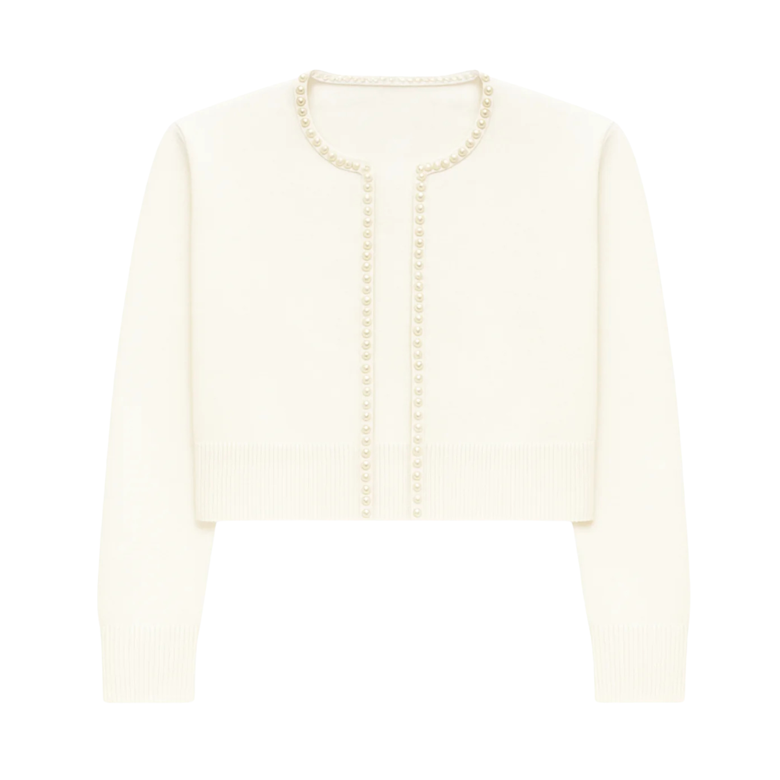 Katie J NYC Girls Kitty Pearl Trim Cardigan Girls Casual Tops Katie J NYC Cream Y/S (7/8)