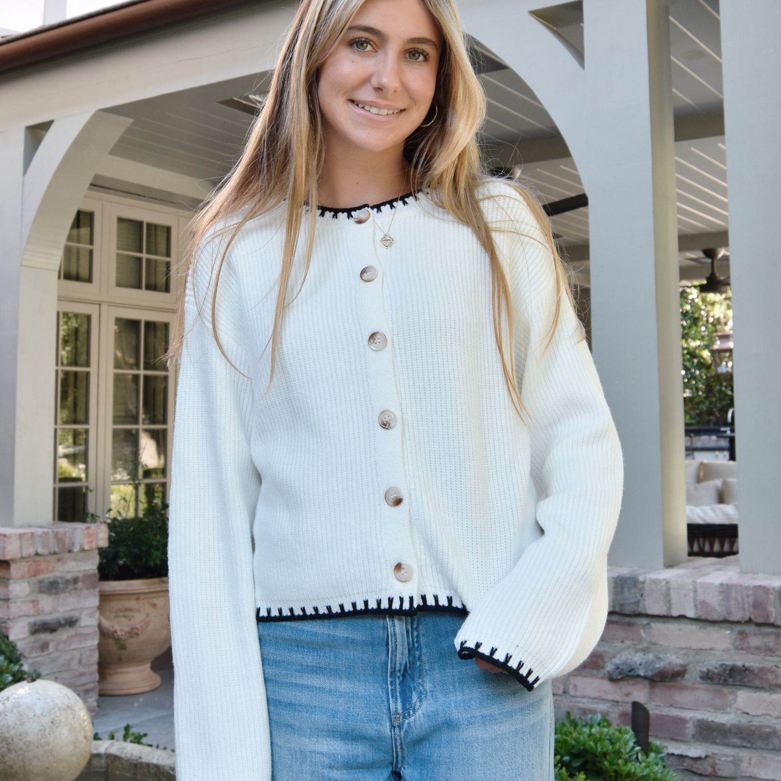 8apart Women Reed Stitch Collar Cardigan Womens Casual Tops 8apart Ivory Juniors/Women S