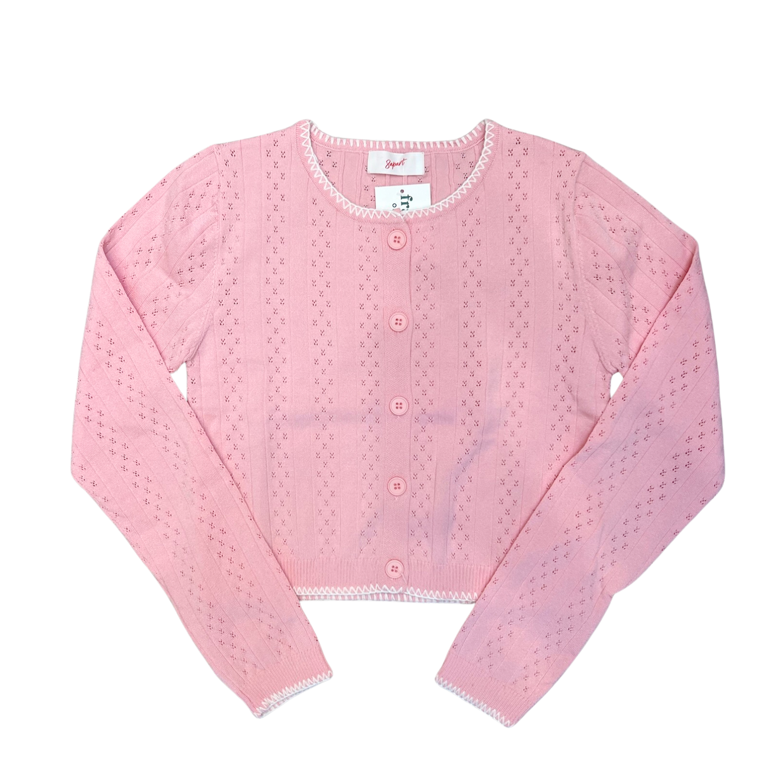 8apart Women Vallie Pointelle Stitch Cardigan